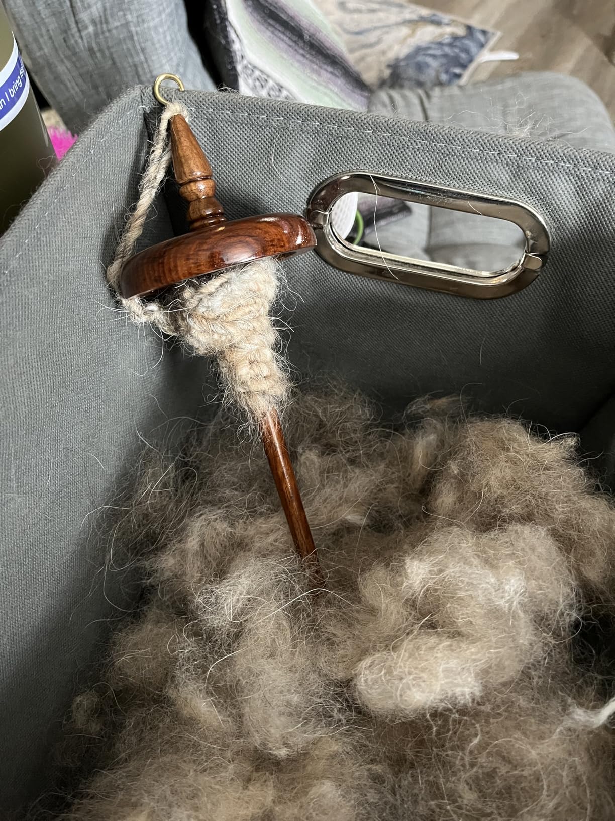 Revolution Fibers Artisan Top Whorl Drop Spindle for Beginner & Advanced Hand Spinning - 11 inch Shaft | 3.25 inch Whorl Diameter | Satin Finish | Hand Crafted Rosewood Flora | Spin Roving into Yarn customer photo 2