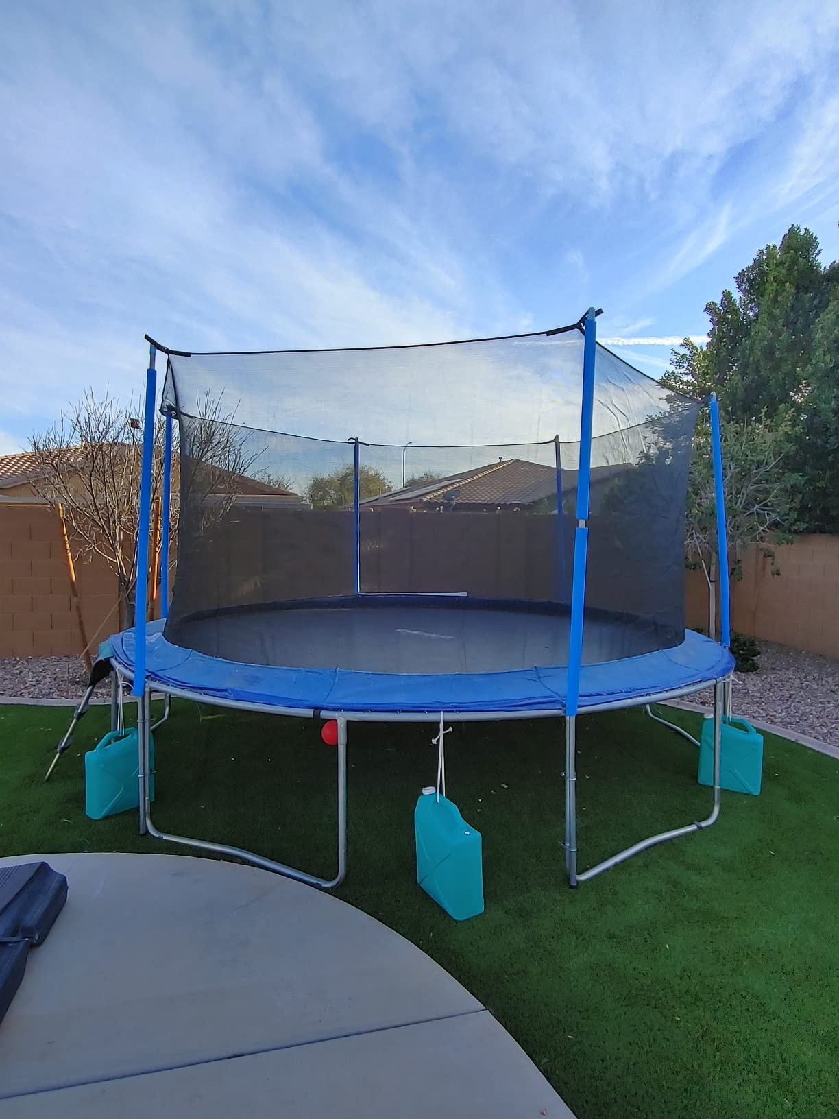 Trampoline Net Replacement Safety Trampoline Net for 6 Straight Poles | Fits for 12 ft 14 ft 15 ft, Breathable and Weather-Resistant, Trampoline Net with Adjustable Straps (Net Only) customer photo 1