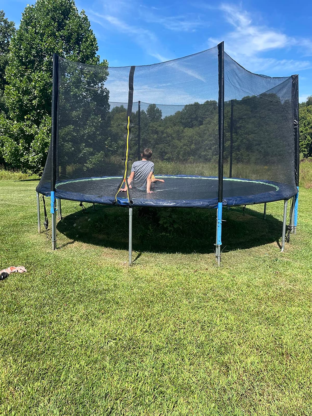 Trampoline Net Replacement Safety Trampoline Net for 6 Straight Poles | Fits for 12 ft 14 ft 15 ft, Breathable and Weather-Resistant, Trampoline Net with Adjustable Straps (Net Only) customer photo 2