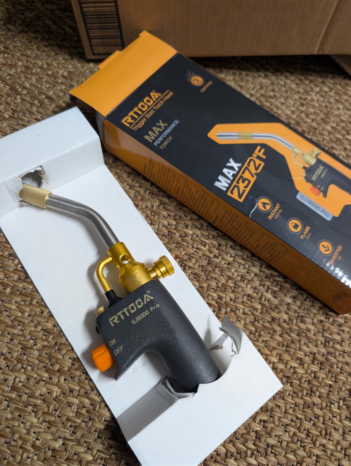 RTTOOA Propane Torch Head, GJ-8000pro High Intensity Torch Head, Trigger Start Gas Torch Kit for Propane, Pencil Flame Welding Torch Fuel by Mapp/Map/Propane, Soldering, Cooking (CSA Certified) customer photo 1