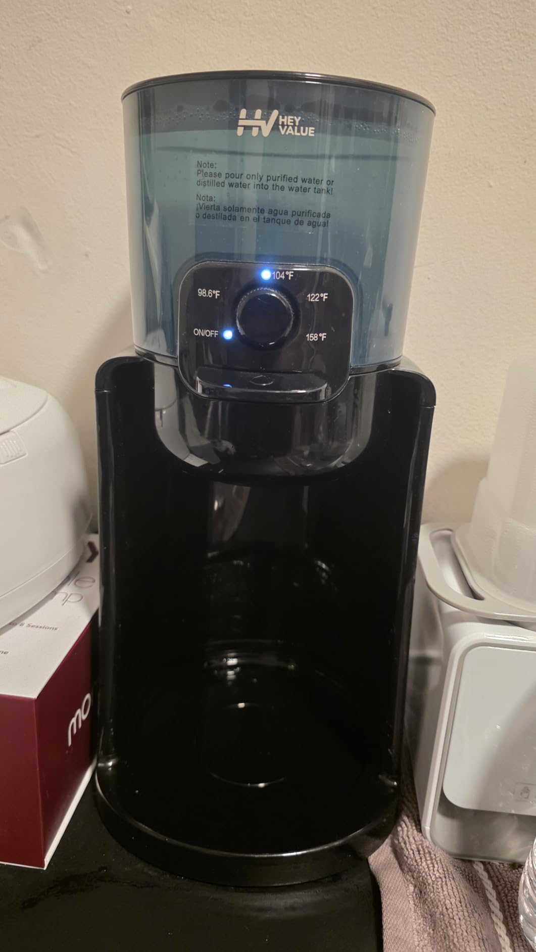 Water Warmer, HEYVALUE Baby Bottle Warmer, Formula Maker with Night Light, 4 Temperature Control & 72H Keep Warm, Detachable Tank, Instantly Dispenses Warm Water, Feed Baby More Easier and Healthier customer photo 1