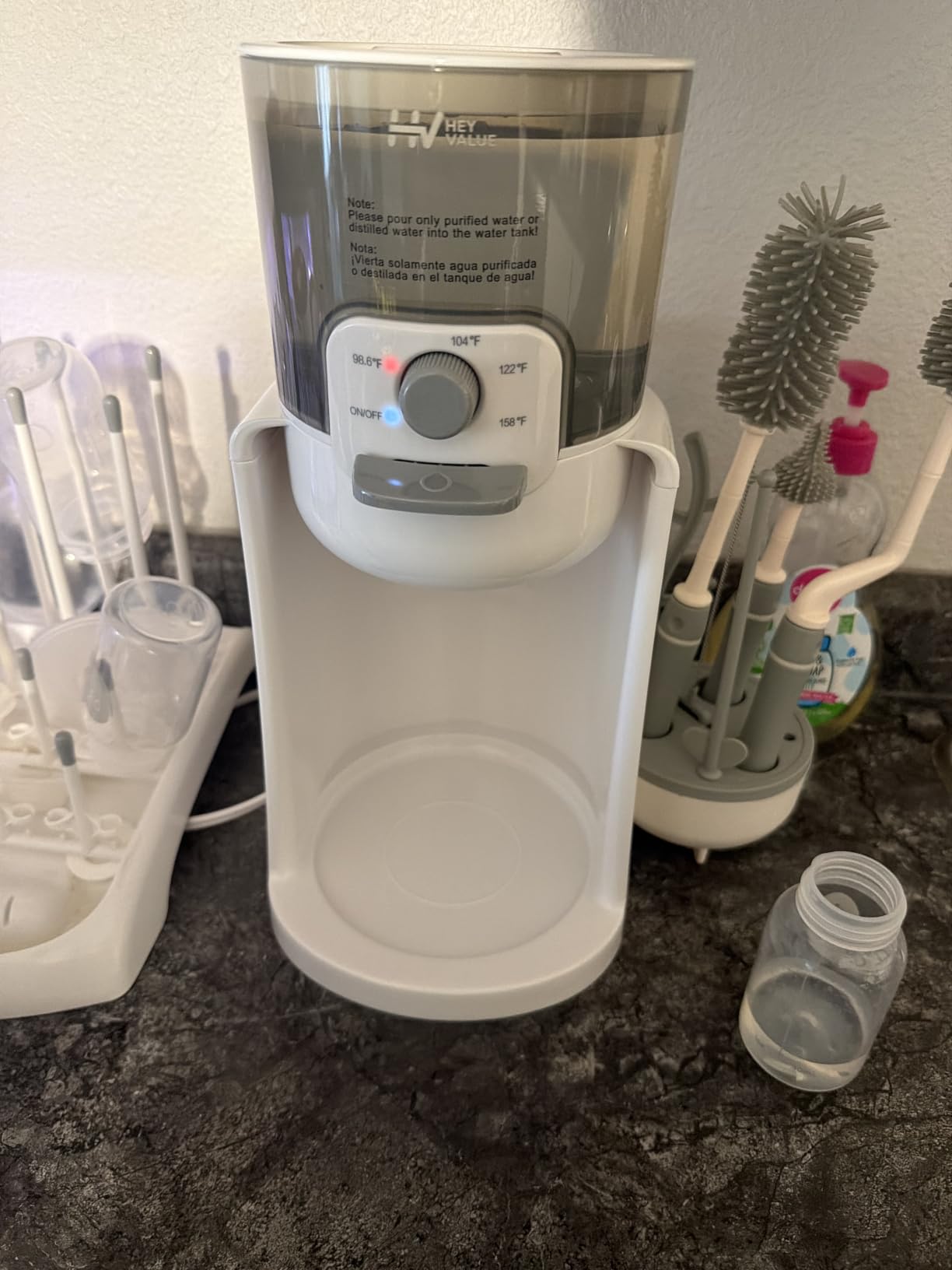 Water Warmer, HEYVALUE Baby Bottle Warmer, Formula Maker with Night Light, 4 Temperature Control & 72H Keep Warm, Detachable Tank, Instantly Dispenses Warm Water, Feed Baby More Easier and Healthier customer photo 2