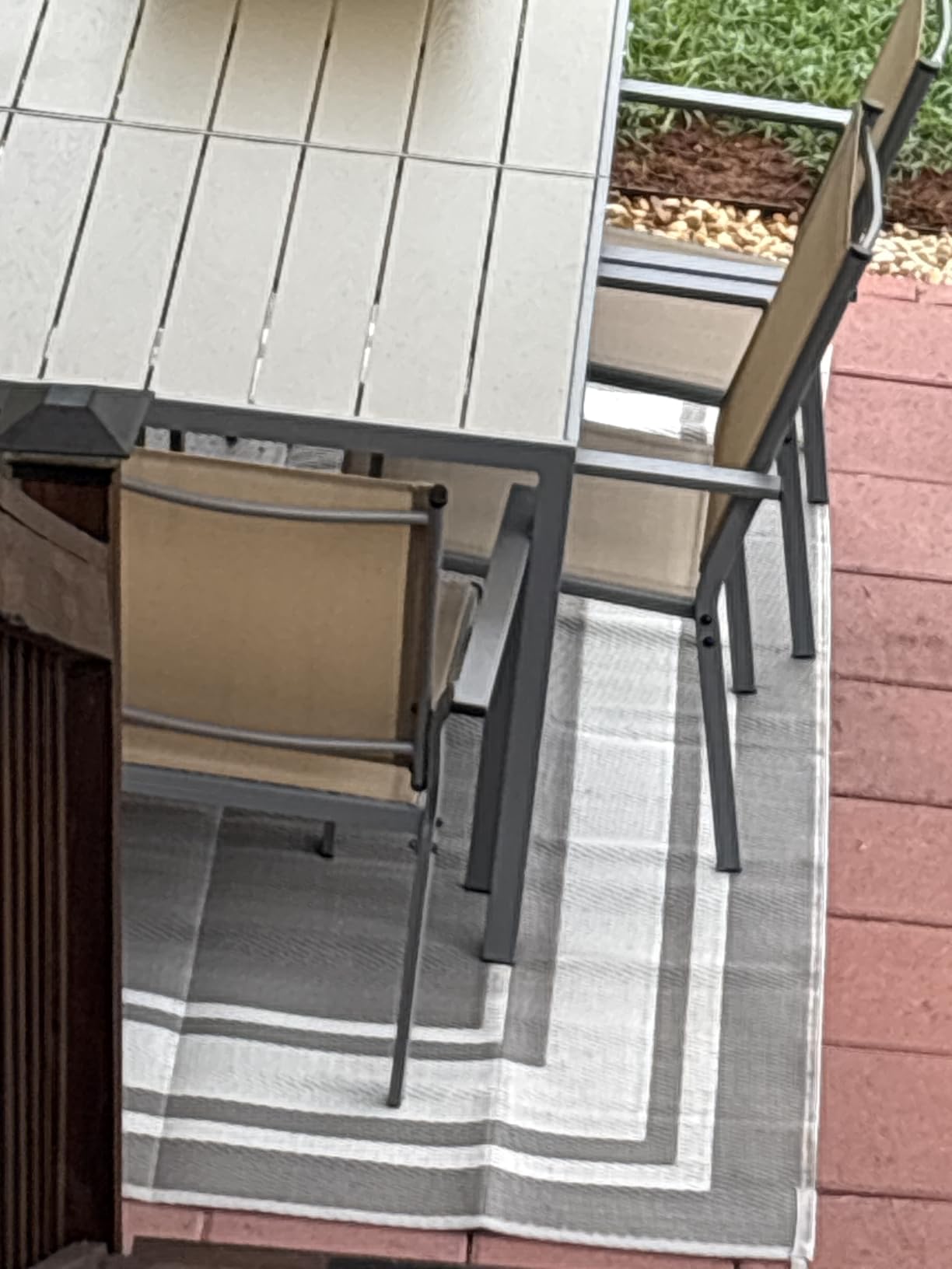 RURALITY Outdoor Rug 9x12 Feet Waterproof for Patio Clearance,Large Plastic Straw Mat for Camping,Porch,RV,Reversible, Easy to Clean,Light Coffee customer photo 2