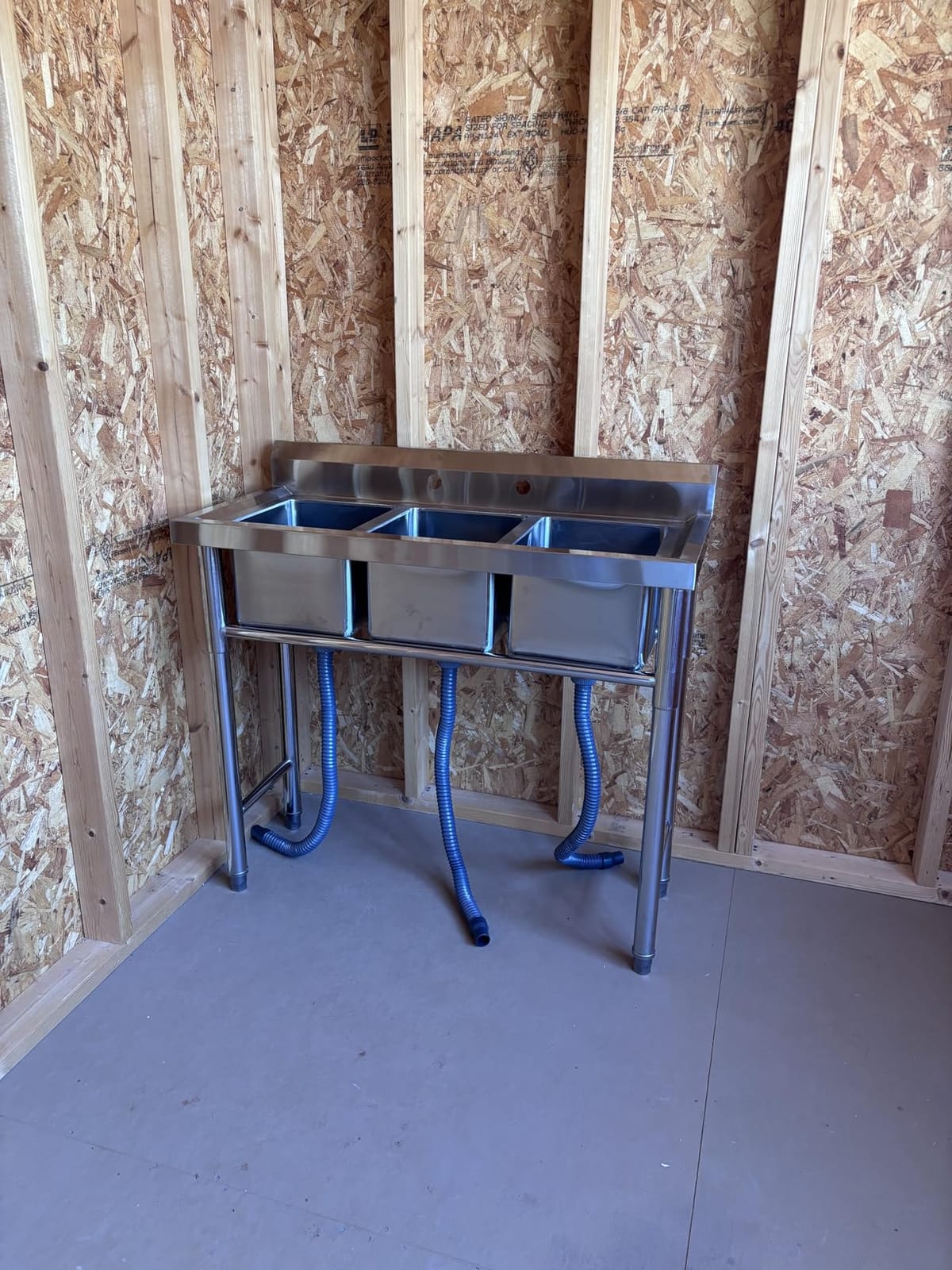 NSF Stainless Steel 3 Compartment Commercial Sink 11x10x10 Inch Basins, Kitchen Station Utility Sink for Restaurant Bar Home Laundry Room Garage customer photo 1