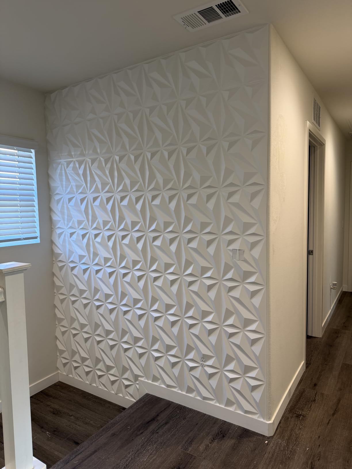 33 Pack 3D Wall Panels Diamond, Black, 12''x12'' | PVC Accent Wall Panels for Interior Wall Decor, Living Room, Lobby Bedroom Hotel Office, Cover 32.Sq.Ft customer photo 1