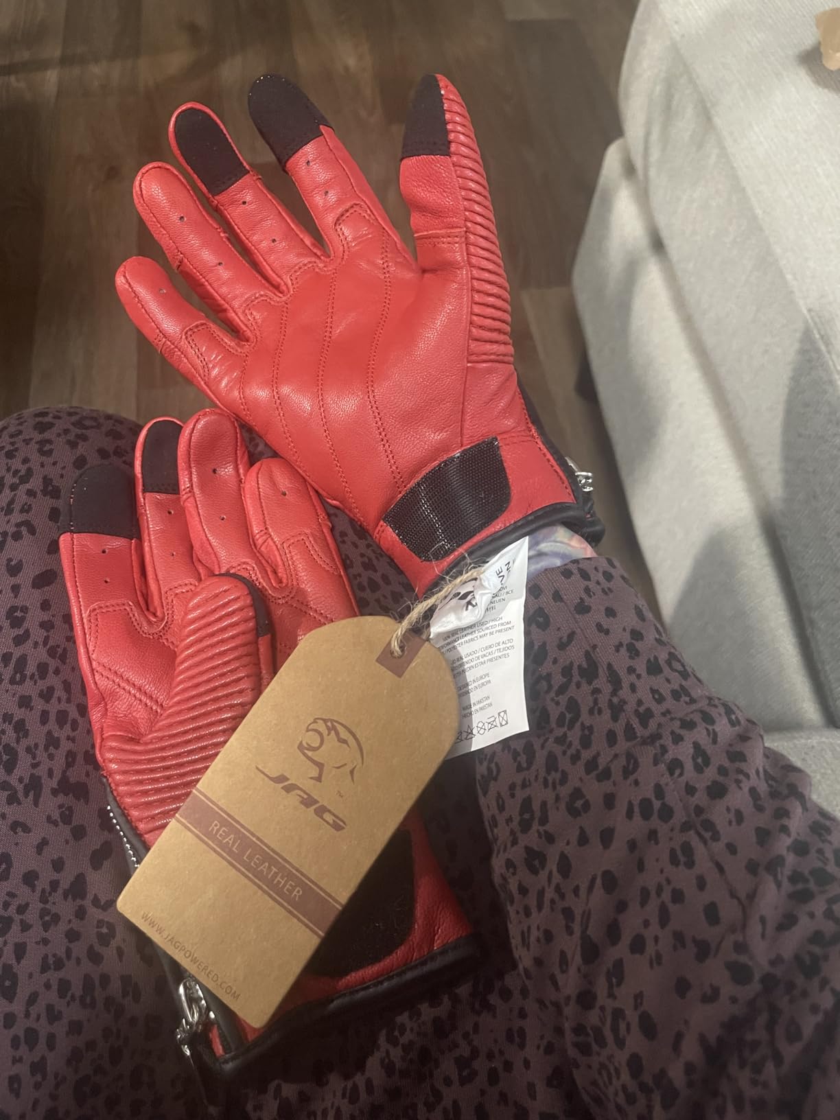 J.A.G. Motorcycle Gloves - Premium Leather Perforated Motorcycle Gloves for Men with Knuckle Protection | Touchscreen Motorbike Riding Gloves customer photo 1