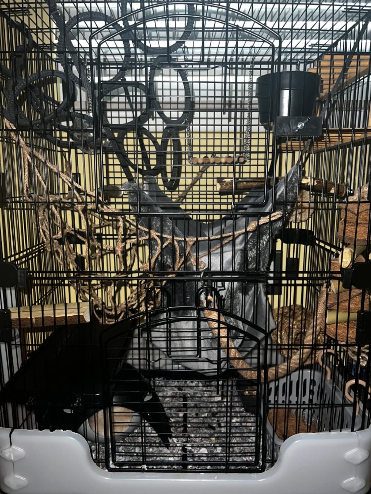 Homey Pet Rat Cage, Small Animal Cage for Ferret, Chinchilla, Guinea Pig | Lockable Wheels, Splash Guard, Easy-Clean Pull-Out Grid Tray, Non-Slip Ramp, Wide Shelf, Safe Lock, Chew-Proof, Black 3-Tier customer photo 1