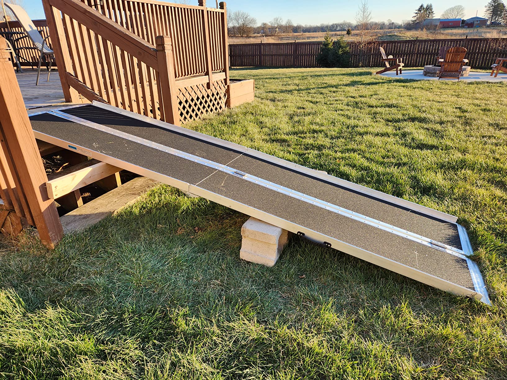 Portable Wheelchair Ramp 3FT, Ramps for Wheelchairs for Home Steps | Non-Skid, Aluminum, 800lb, Protective Side Rails, Handle, Universal Mobility Scooter Compatibility, Compact Foldable Storage customer photo 2