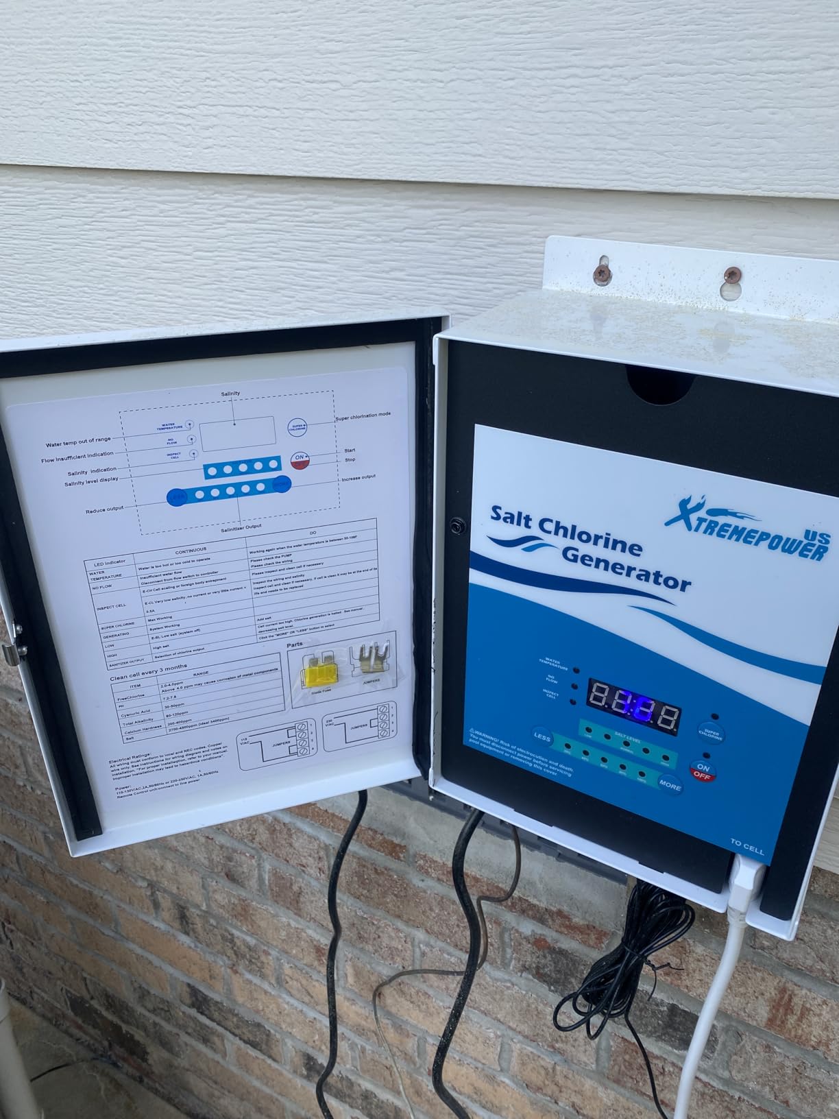 XtremepowerUS 15K Salt Chlorination System for In-Ground Pools Up to 15,000 Gallons Pool Flow Switch Cell Fitting Complete System, Cleaning Stand customer photo 2