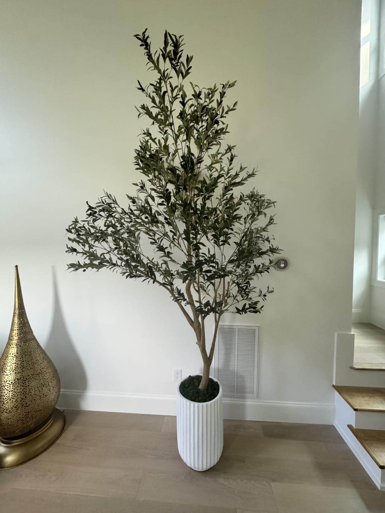 6ft Olive Trees Artificial Indoor with Realistic Appearance | Tall Faux Olive Tree with Natural Trunk, Lifelike Leaves, Sturdy Base - Fake Olive Trees for Modern Home Office Decor customer photo 1
