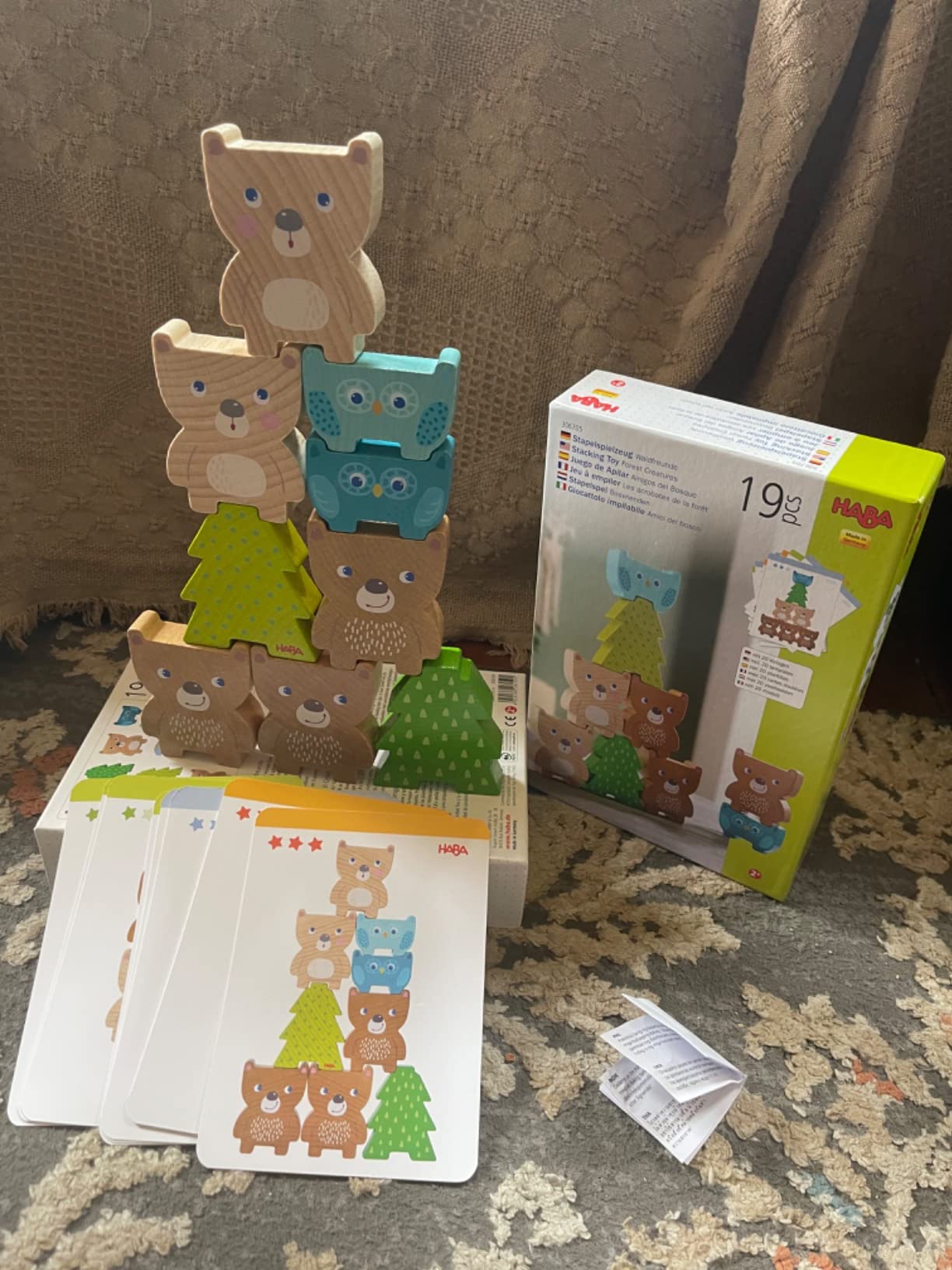 HABA Forest Friends Wooden Stacking Toy - Montessori Sorting Game & Shape Sorter for Toddlers - Educational Wooden Blocks for Preschool Learning - Stacking Toys for Toddlers 2+, Made in Germany customer photo 2