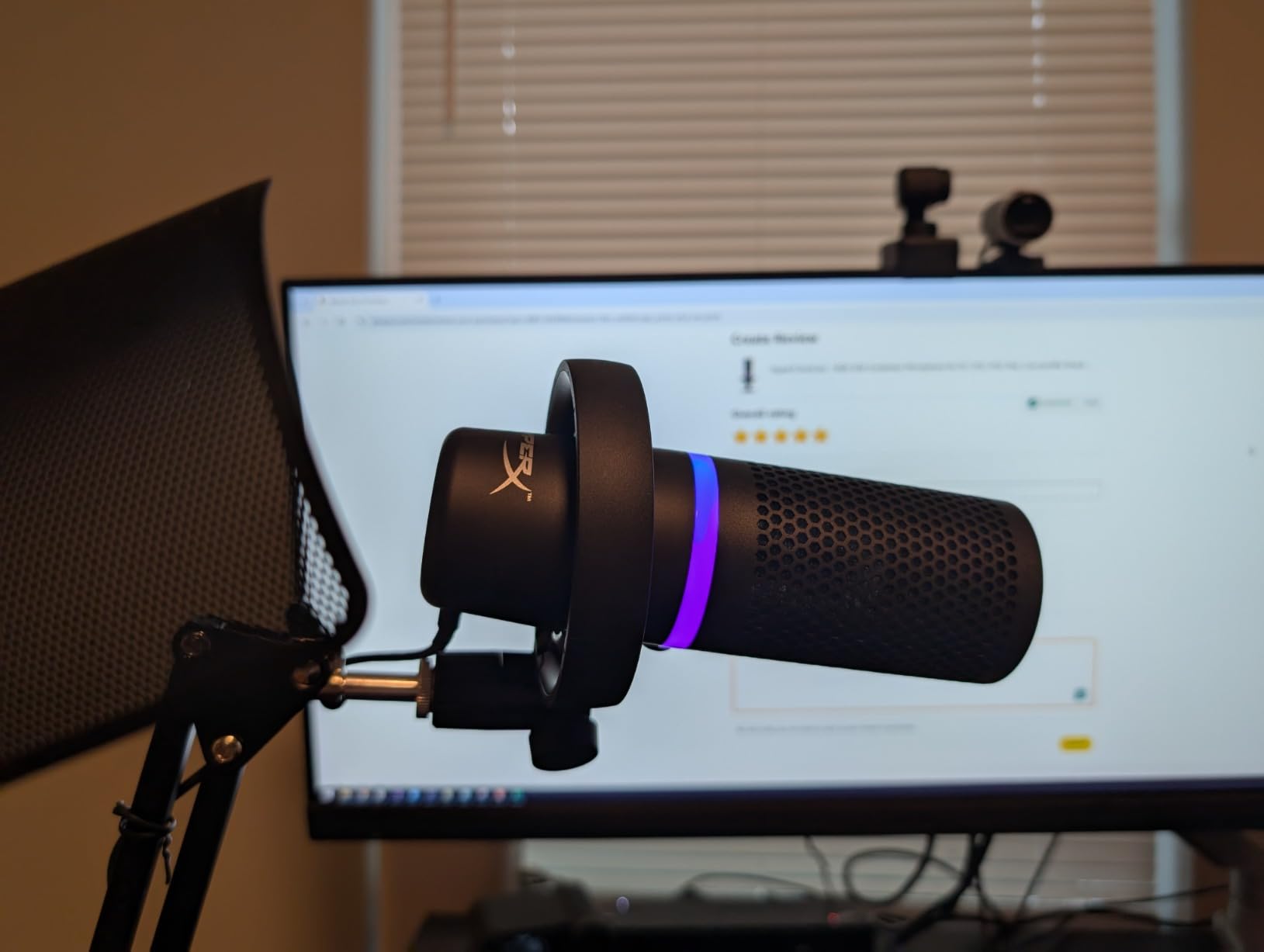 HyperX DuoCast - RGB USB Condenser Microphone for PC, PS5, PS4, Mac, Low-profile Shock Mount, Cardioid, Omnidirectional, Pop Filter, Gain Control, Gaming, Streaming, Podcasts, Twitch, YouTube, Discord customer photo 1