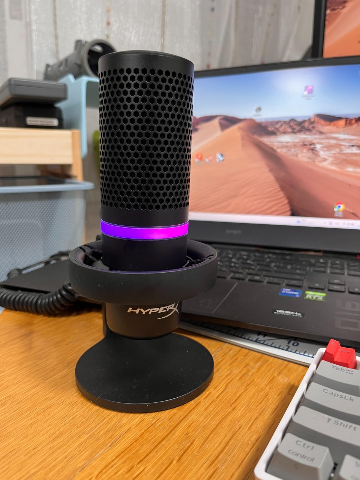 HyperX DuoCast - RGB USB Condenser Microphone for PC, PS5, PS4, Mac, Low-profile Shock Mount, Cardioid, Omnidirectional, Pop Filter, Gain Control, Gaming, Streaming, Podcasts, Twitch, YouTube, Discord customer photo 2