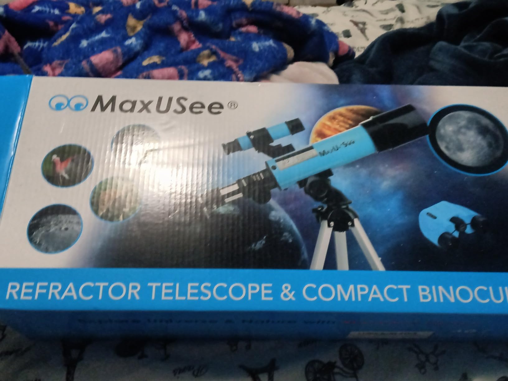 Lunar Telescope for Kids and Astronomy Beginners, Refractor Telescope with Finder Scope and 3 Eyepieces, Travel Telescope with Compact HD Binoculars for Moon Viewing Bird Watching Sightseeing customer photo 2