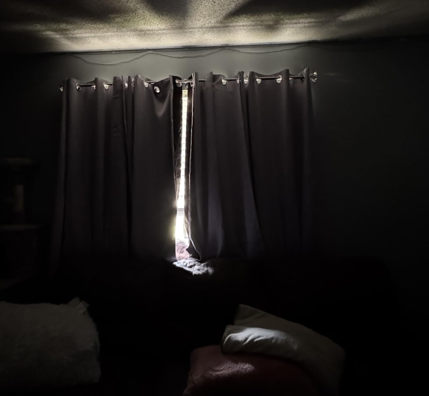 Yakamok 100% Blackout Lined Panels, Thermal Insulated Blackout Curtains for Bedroom, Heat Blocking Drapes for Living Room (52Wx84L, Stone Blue, 2 Panels) customer photo 2