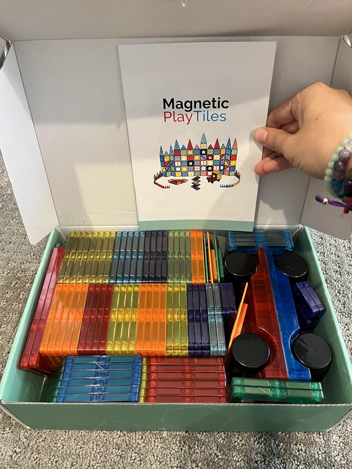 Magnetic Tiles, 100PCS Building Blocks STEM Magnets Building Toy Set customer photo 1