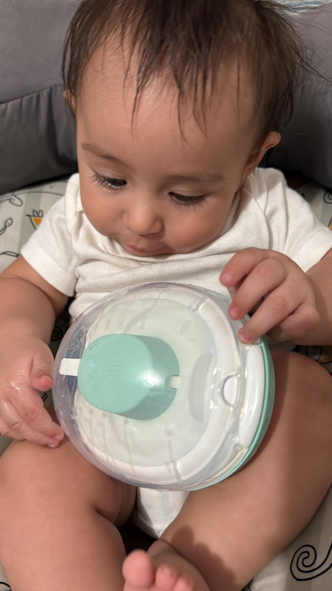 Willow Go Wearable Breast Pump, Hands Free Double Electric Breast Pump, Wireless In-Bra Design with 15 level Hospital Grade Suction, includes 24mm & 21mm Flanges & 5oz Reusable Containers, App enabled customer photo 2