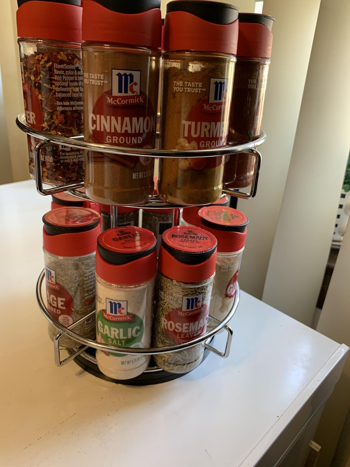 McCormick Spice Rack, Two Tier Chrome, Featuring 16 Herbs & Spices for Everyday Cooking, Great Gift for Housewarming, Wedding & Bridal Shower, 26.09 oz customer photo 2