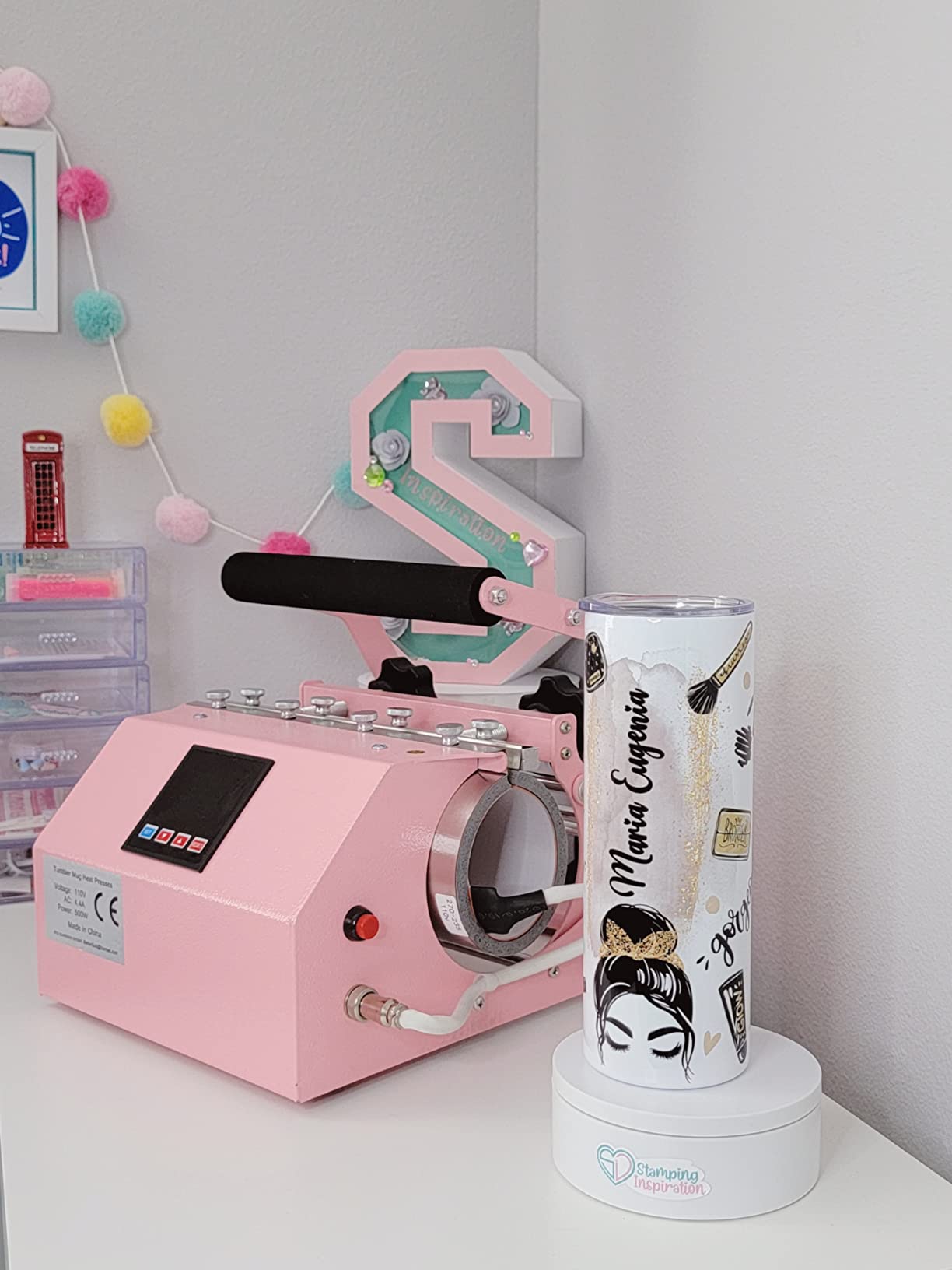 BetterSub Tumbler Mug Heat Press Machine 30 OZ 20 OZ 16 OZ Sublimation Straight Skinny Tumbler Mug Sublimation Print 11 OZ 15 OZ Sublimation Mug Heat Transfer Pink customer photo 2