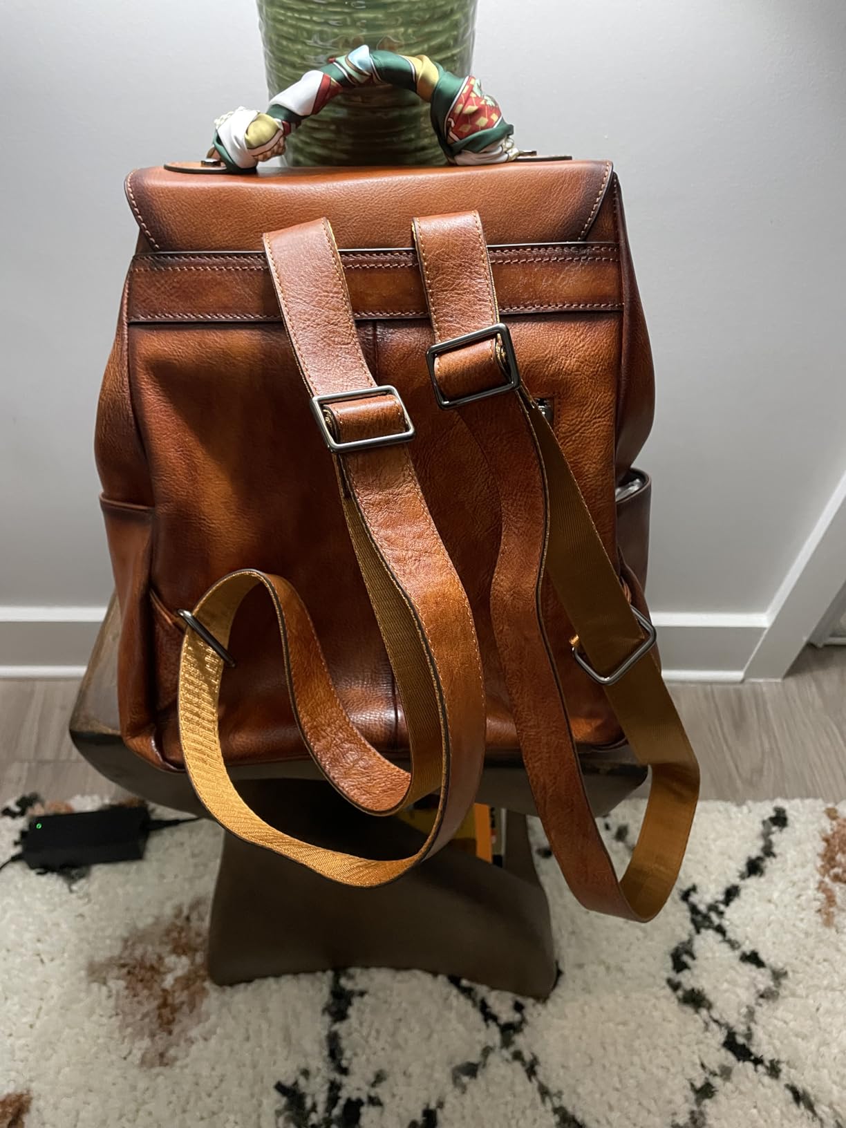 COOLCY Women Vintage Genuine Leather Backpack Purse Fashion Rucksack Practical and Stylish Retro Daypack Bag (Brown) customer photo 1