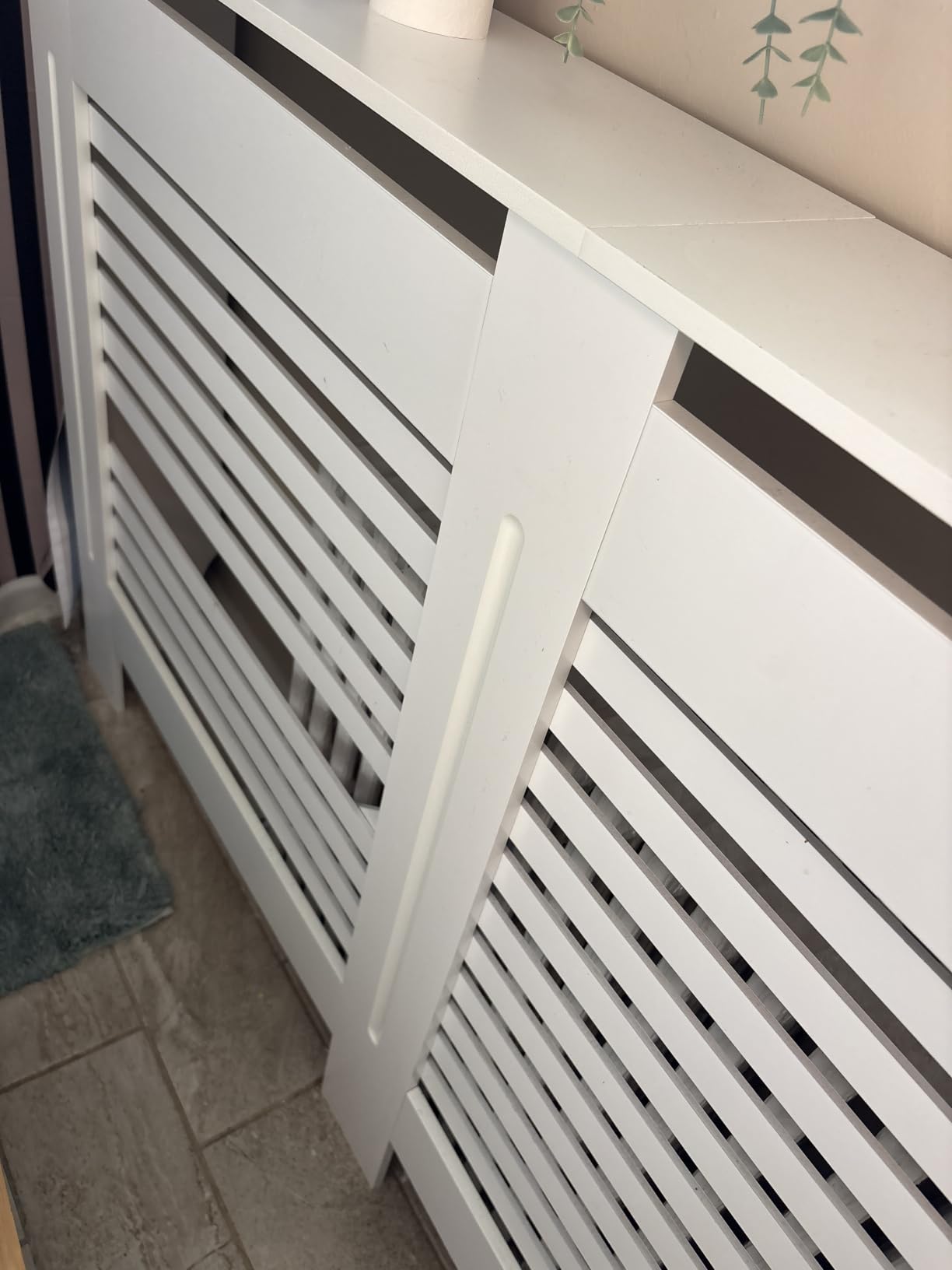 High Radiator Cover Wood Cabinet: 36 Inch Height White Small Heater Covers Horizontal Slats Modern Tall Radiators Shelf Thicken MDF Wooden Kitchen Bedroom Home Furniture for Living Room customer photo 2