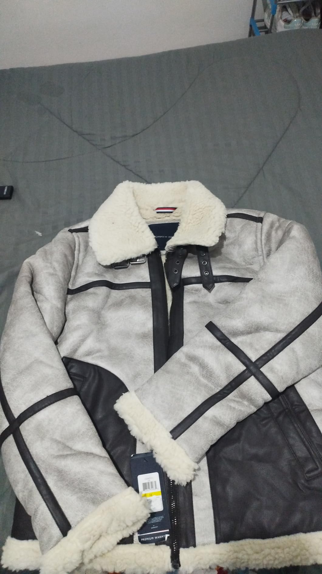 Tommy Hilfiger Adaptive Men's Tommy Hilfiger Men's Faux Shearling Aviator Jacket customer photo 2
