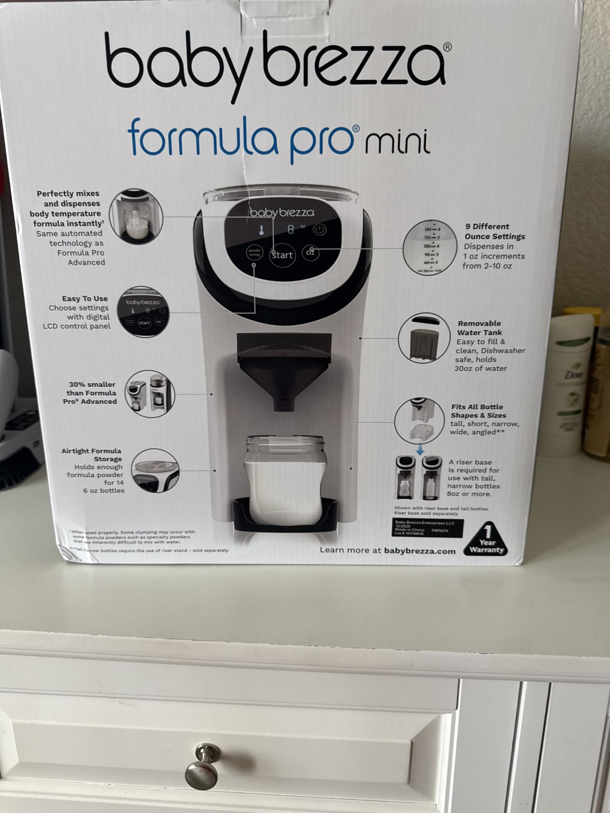 Baby Brezza Formula Pro Mini Baby Formula Mixer Machine Fits Small Spaces and is Portable for Travel- Bottle Makers Makes The Perfect Bottle for Your Infant On The Go, White customer photo 1