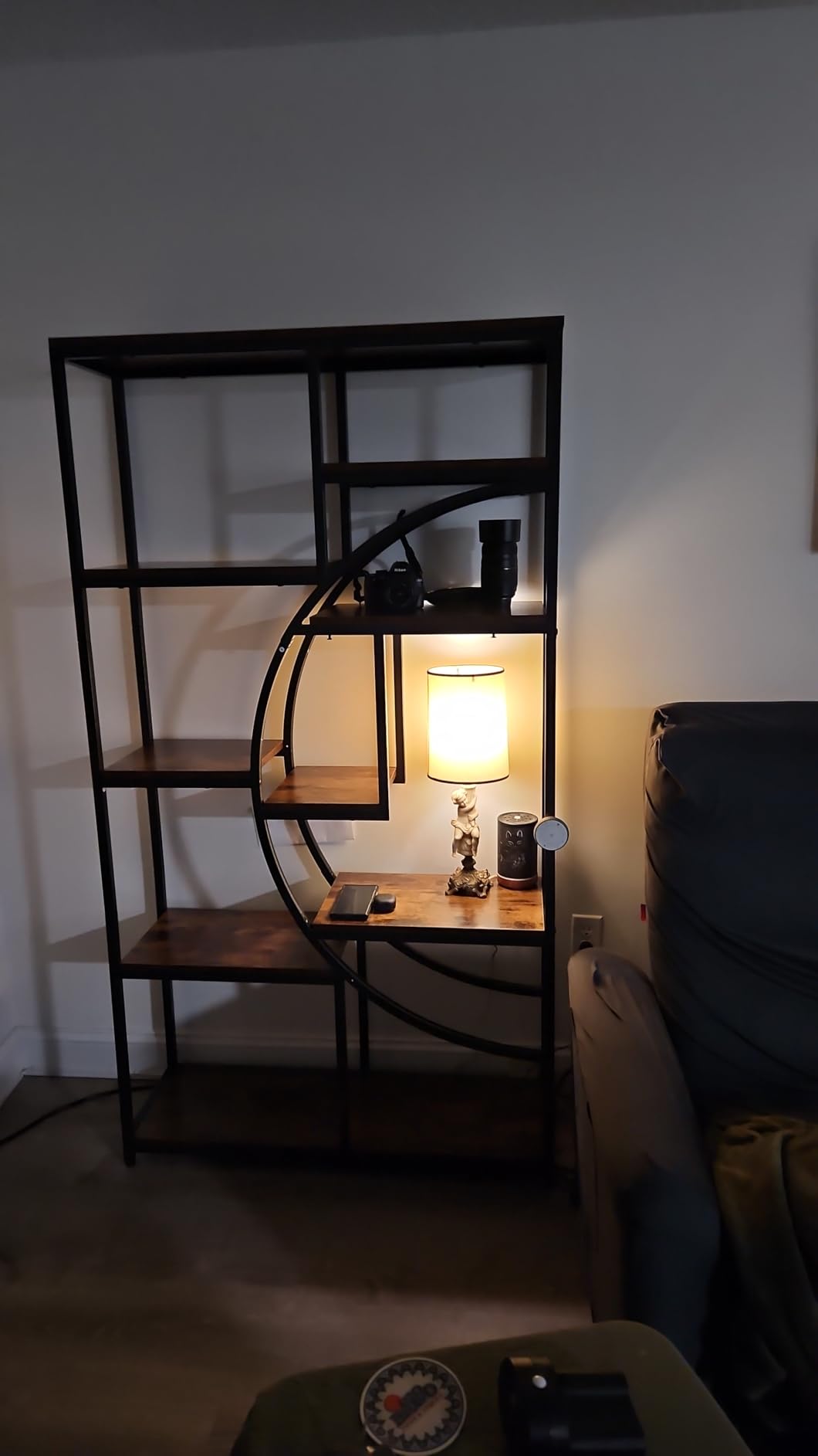 Tribesigns Bookshelf, Industrial 5 Tier Etagere Bookcase, Freestanding Tall Bookshelves Display Shelf Storage Organizer with 9-Open Storage Shelf for Living Room, Bedroom customer photo 2