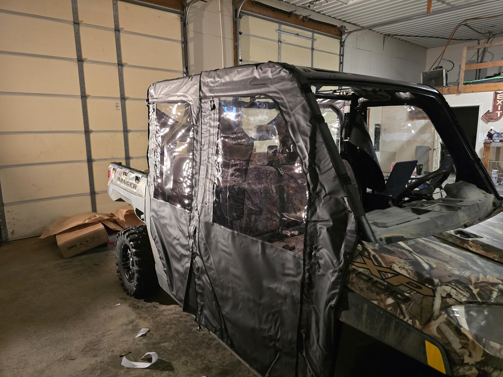 SuperATV Primal Soft Cab Enclosure Upper Doors for 2019+ Polaris Ranger XP 1000 Crew Cab | 2 Upper Doors | Resistant to Tears and UV Rays | Double Polished for Exceptional Clarity customer photo 1