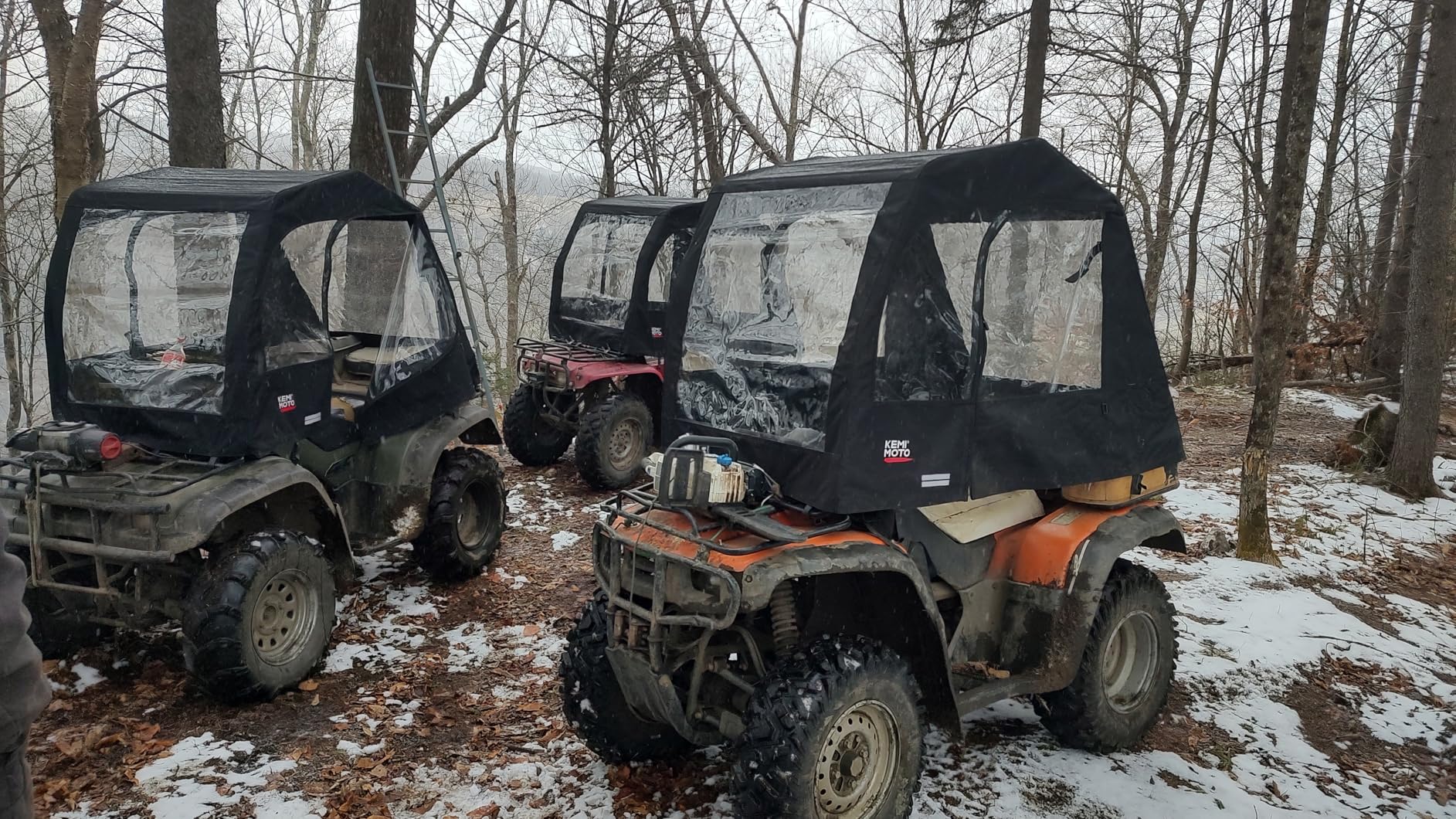 KEMIMOTO 600D ATV Cab Enclosure, UV and Water-Resistant ATV Canopy Cover | Metal Frame Clear View Smooth Zippers Reflective Compatible with Polaris Sportsman Fourtrax Can-Am Kawasaki Arctic Cat CFMOTO customer photo 1