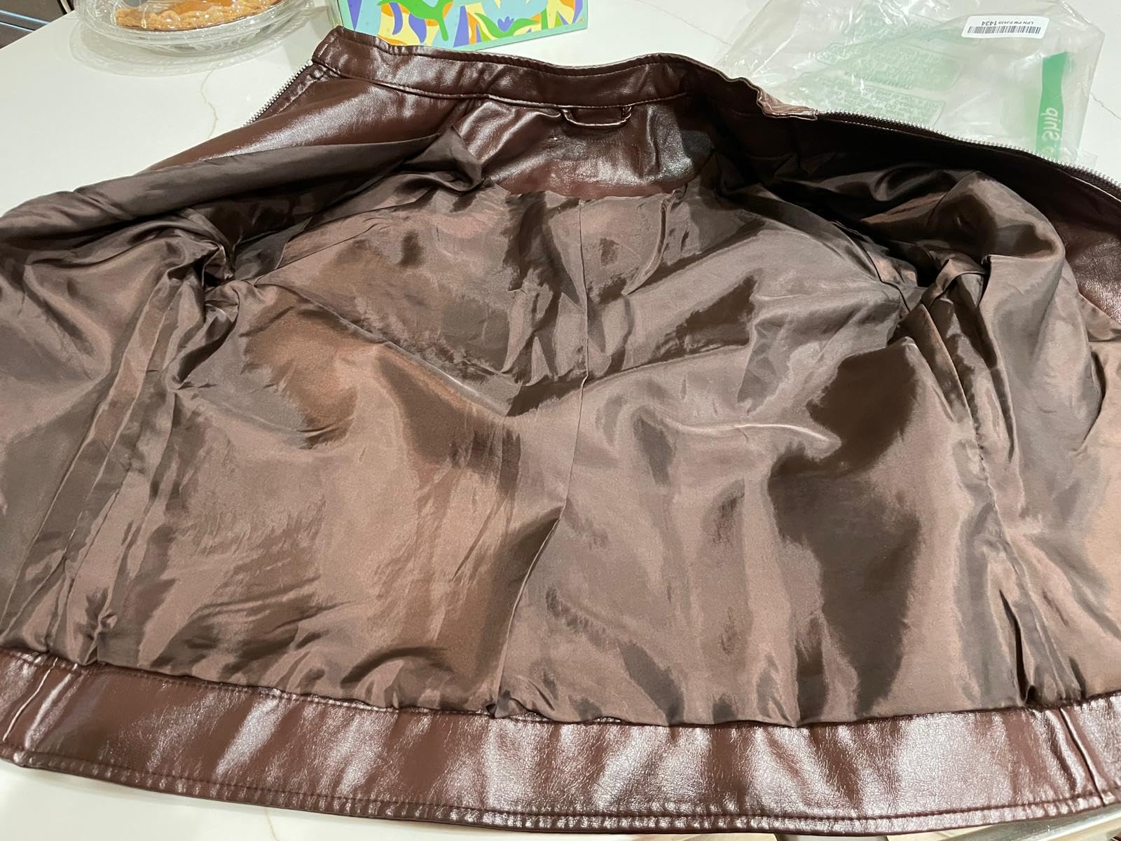 Cole Haan Women's Leather Wing Collared Jacket (Standard and Plus Size) customer photo 2