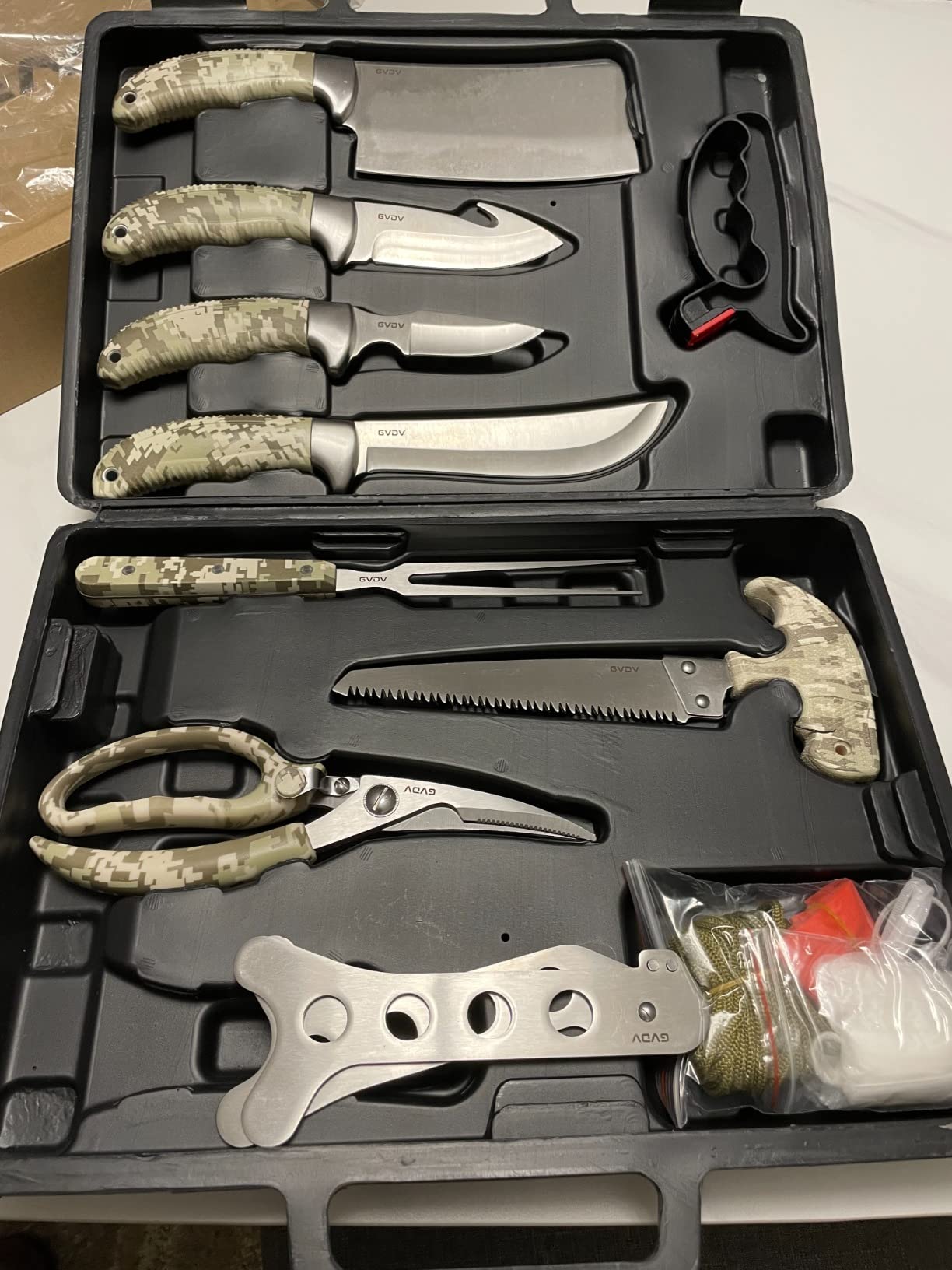 GVDV 15 Piece Hunting Knife Set, Field Dressing Game Processing Kit for Men customer photo 2