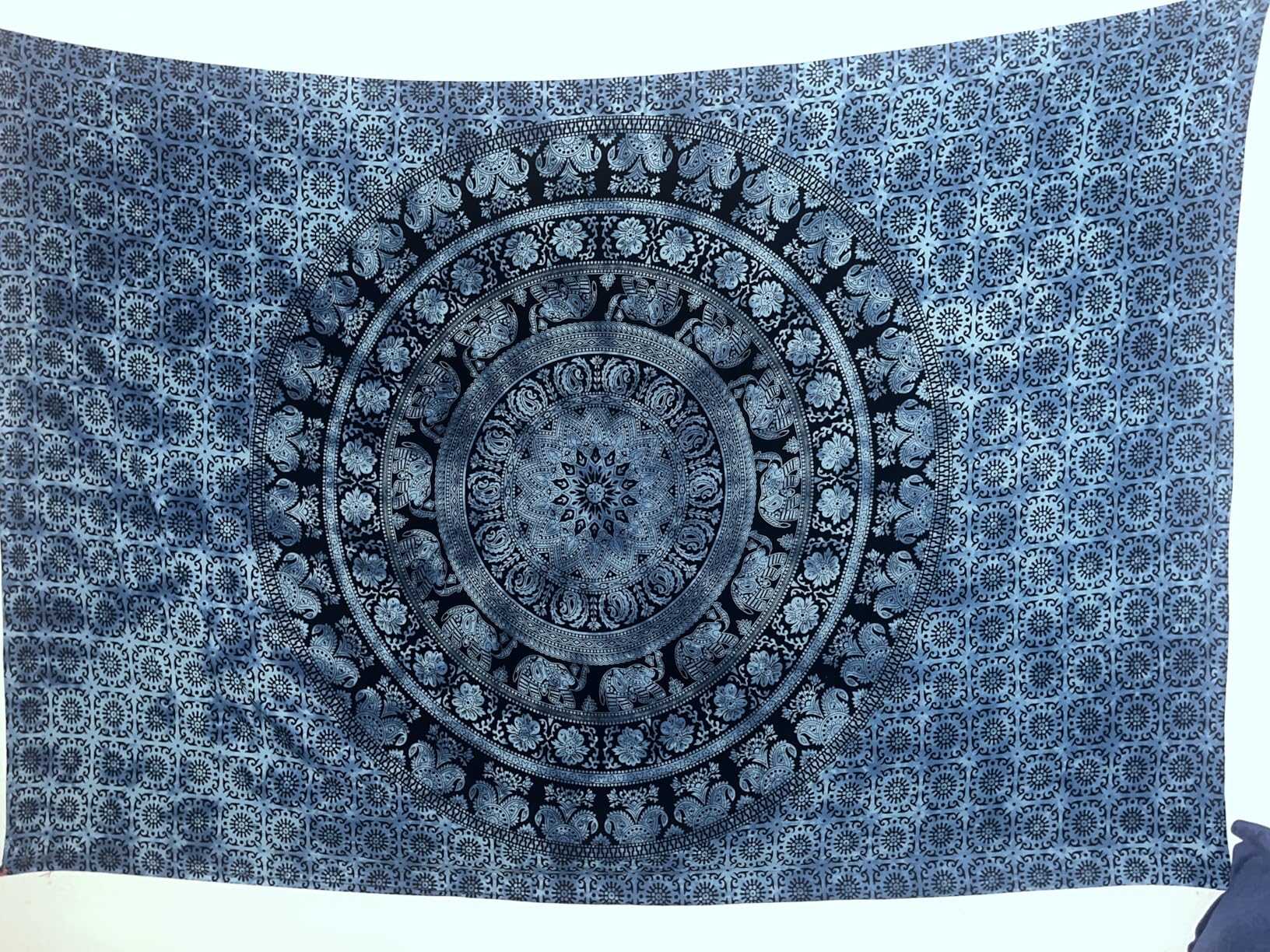 Craft Trade Indian Cotton Mandala Wall Hanging Tapestry for Aesthetic Boho Hippie Living Room, Meditation & Bedroom Decor - Orange - 84x90 Inches customer photo 1