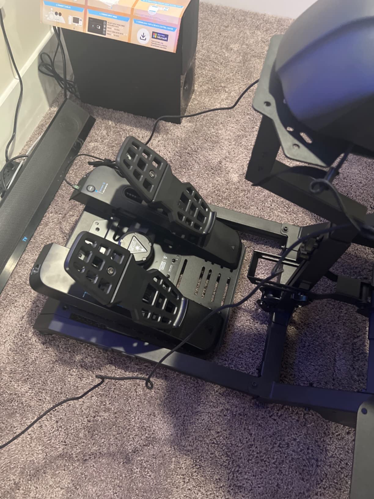 Turtle Beach VelocityOne Universal Rudder Pedals for Windows 10 & 11 PCs, Xbox Series X|S, and Xbox One | Smooth Rudder Axis, Adjustable Brakes and Pedal Width, Hall-Effect Axes, Swappable Springs customer photo 2