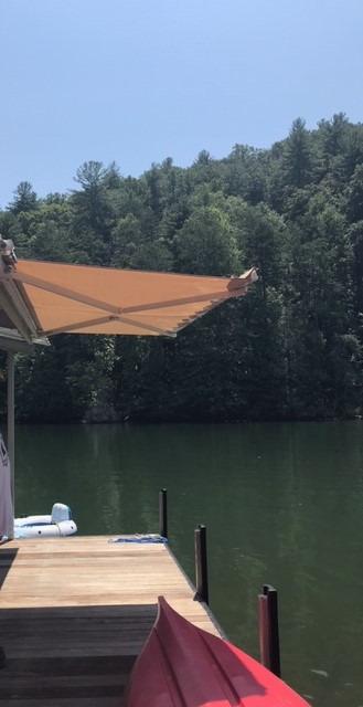 AECOJOY 13'×10' Patio Awning Retractable Awning Sun Shade Awning Cover Outdoor Patio Canopy Sunsetter Deck Awnings with Manual Crank Handle, Beige customer photo 1