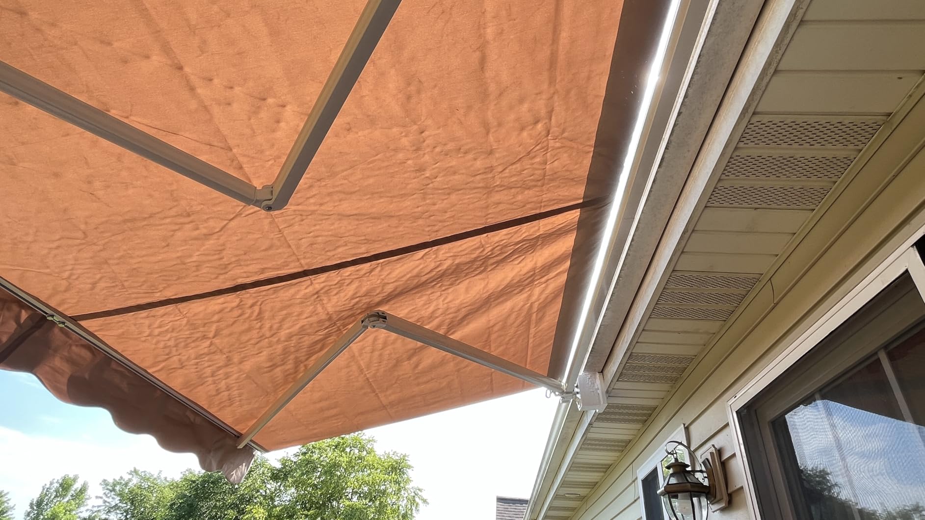 AECOJOY 13'×10' Patio Awning Retractable Awning Sun Shade Awning Cover Outdoor Patio Canopy Sunsetter Deck Awnings with Manual Crank Handle, Beige customer photo 2