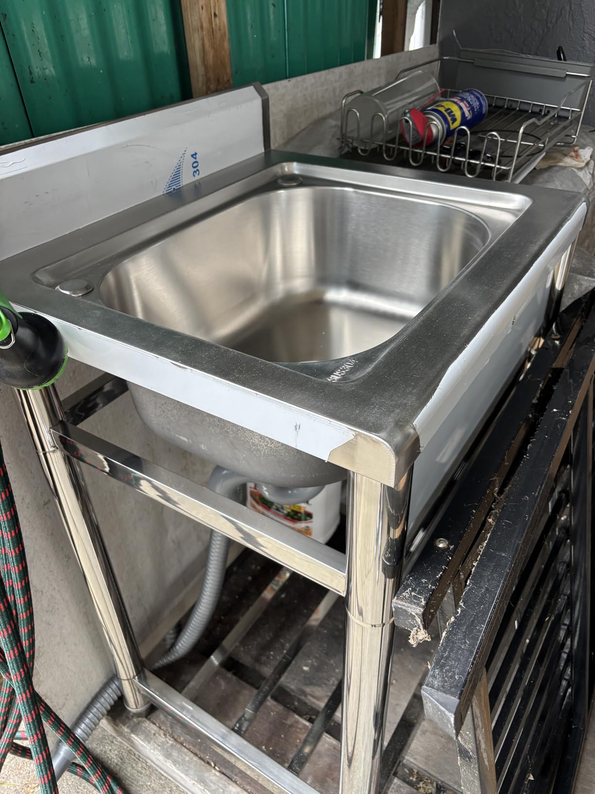 Stainless Steel Utility Sink, Freestanding Single Bowl Garage Sink 22 Inch | Shop Sink for Laundry Room Basement Garden Kitchen Outdoor Indoor customer photo 2