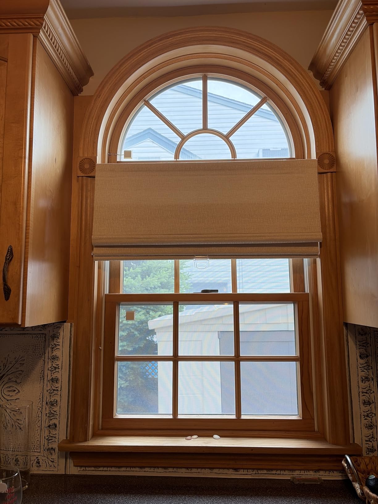 No Drill Roman Shades, 70% Blackout-Beige, Custom Size | No Tools Roman Blinds for Indoor Windows, UV Protection, Privacy, Thermal Insulation, Easy to Install, Ideal for Bedrooms, Kitchens customer photo 2