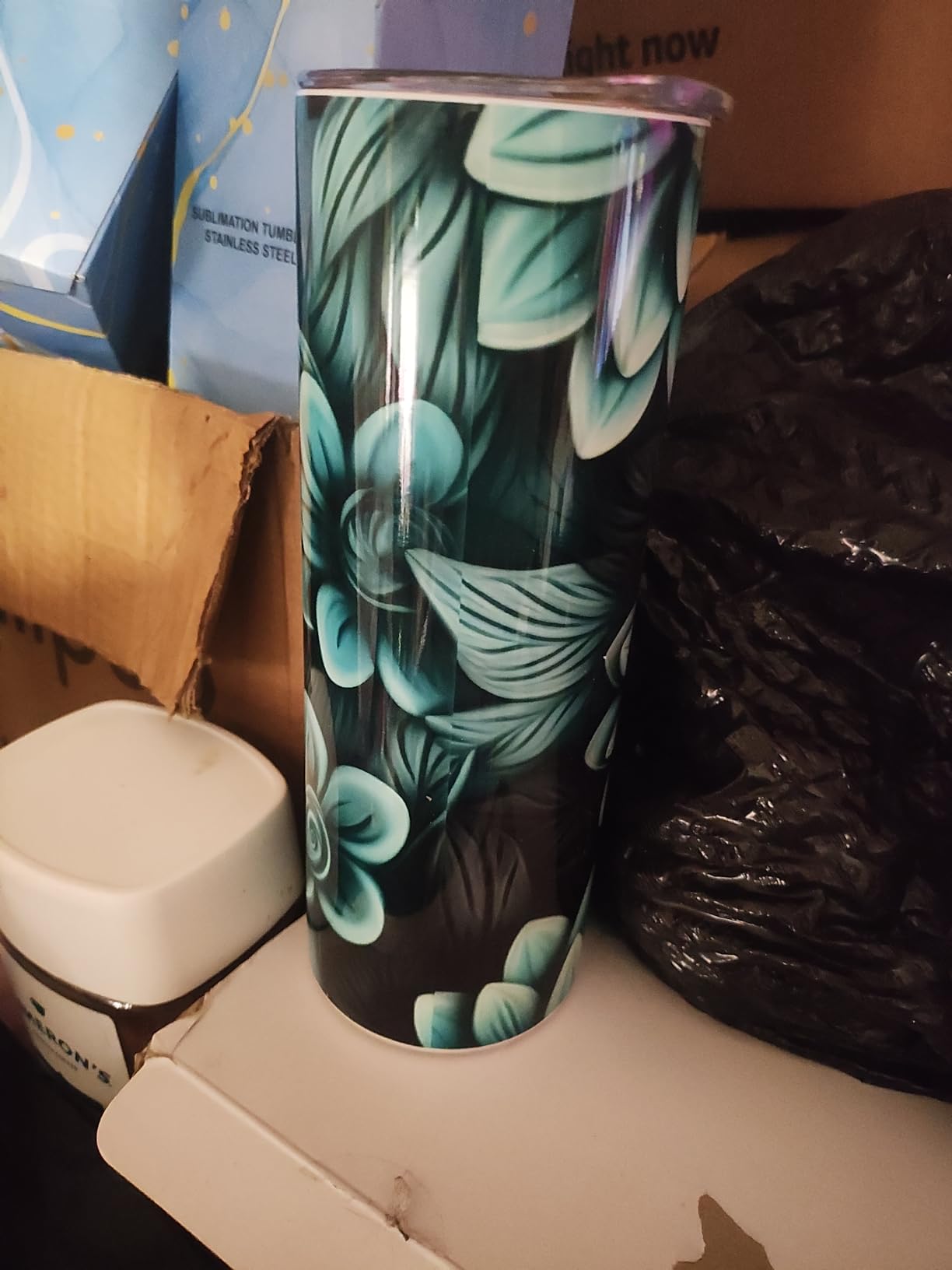 Hiipoo 8 Pack Sublimation Tumblers Blank 20 oz Straight Skinny with Sublimation Papers, Lids and Straws, Shrink Wrap Films, Stainless Steel Double Wall Insulated Tumbler for Mug Press Machine customer photo 2