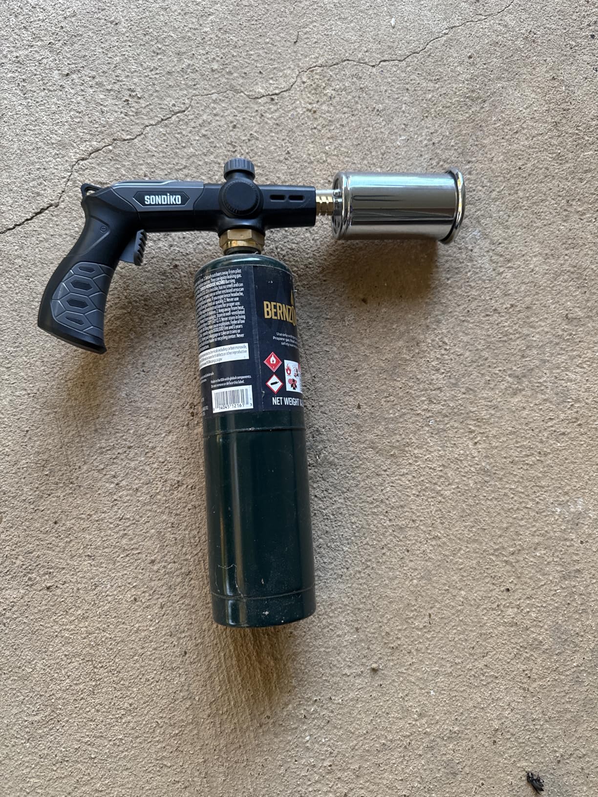 Sondiko Powerful Grill & Cooking Propane Torch L8010, Sous Vide, Welding Torch, Adjustable Wood Torch Burner for Searing Steak, BBQ, Campfire Starter(Black, Grey) Propane Tank Not Included customer photo 1