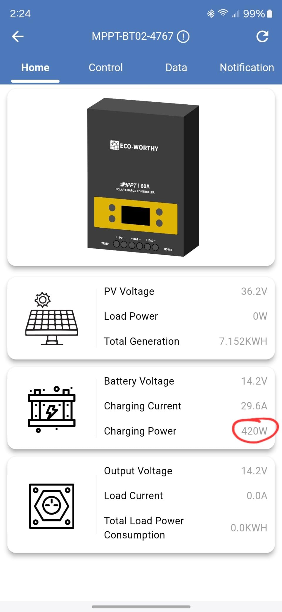 ECO-Worthy 1.6KWH Complete Solar Panel Kit 400W 12V for RV Off Grid | 4 * 100W Solar Panel + 40A MPPT Controller + 2 * 12V 100Ah Lithium Battery + Upgraded 2000W Power Inverter + Bluetooth Module customer photo 2