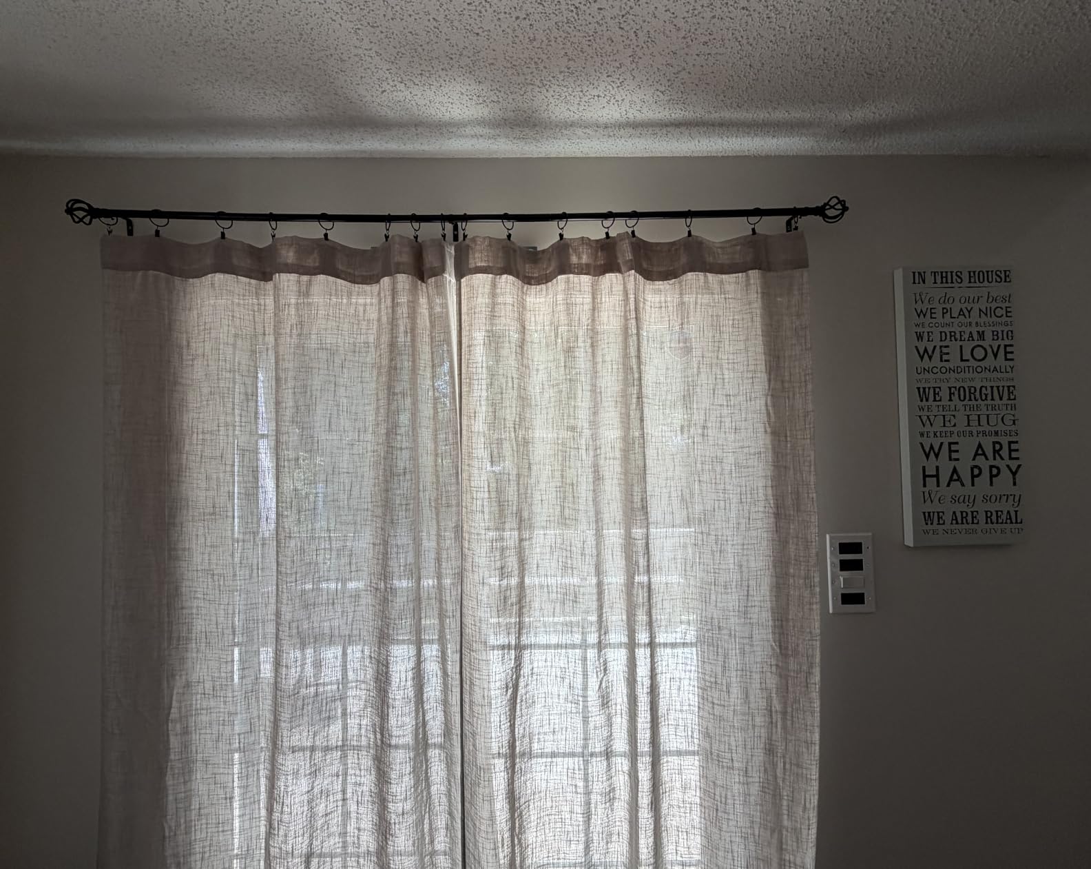MIULEE Natural White Linen Curtains 52x84 Inch Long for Bedroom Living Room | Soft Thick Linen Textured Window Drapes, Semi Sheer Light Filtering, Rod Pocket Back Tab, Neutral Farmhouse Cream Ivory 2 Panels customer photo 1