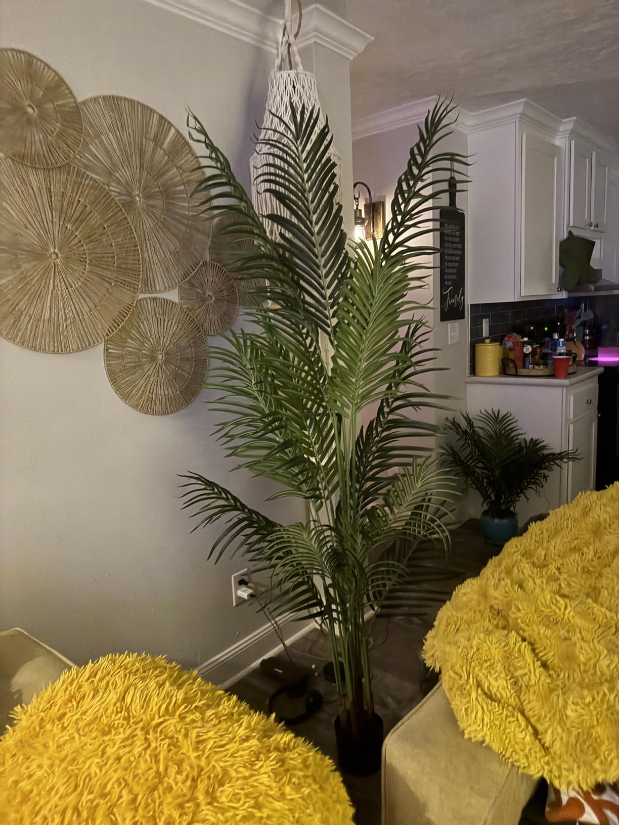 5ft Artificial Palm Tree Indoor Plant Tall Fake Tropical Paradise Palm Tree in Pot with Real Bark Design Faux Areca Palm Tree for Home Office Living Room Bedroom Farmhouse Modern Decor customer photo 1