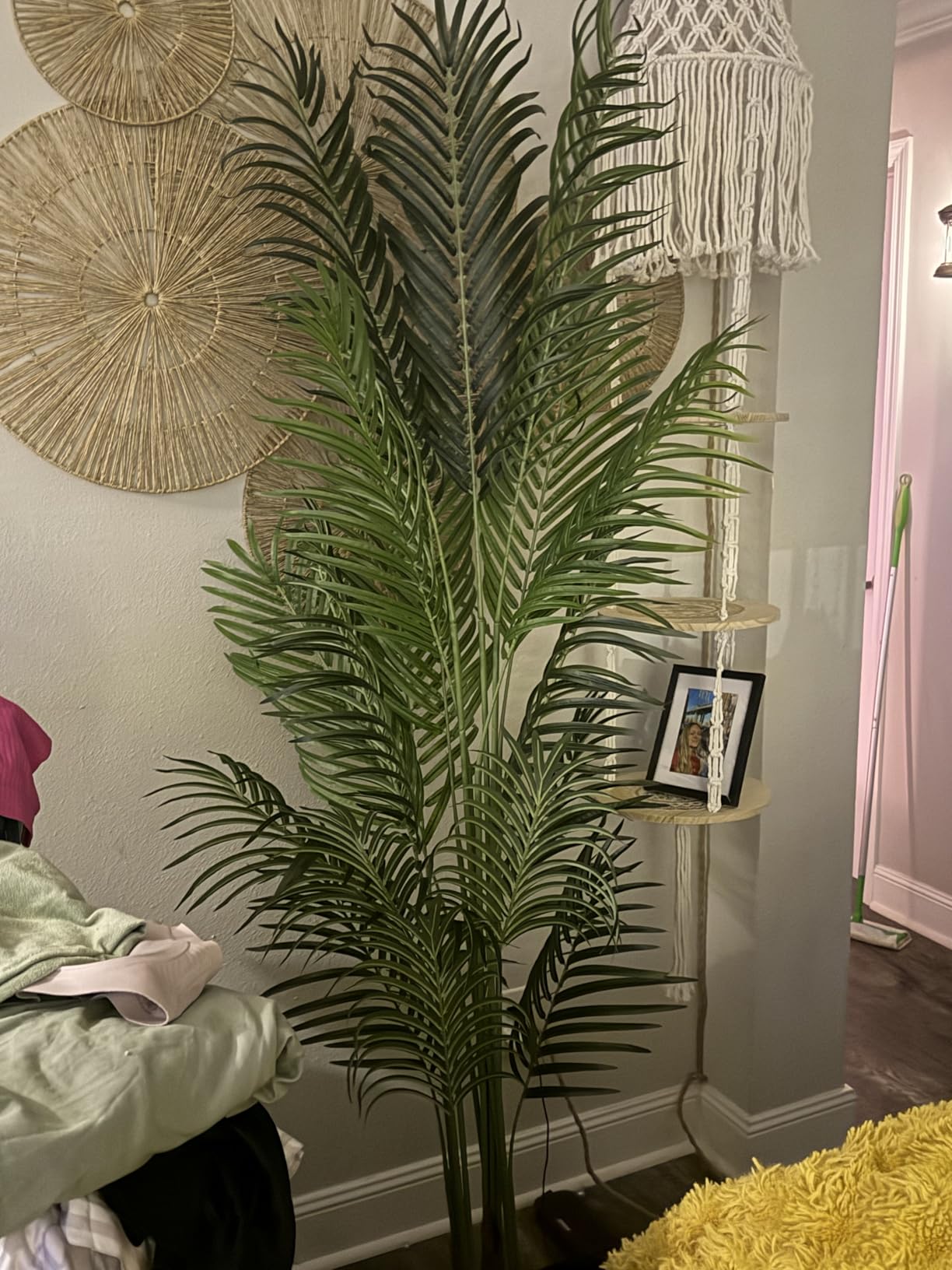 5ft Artificial Palm Tree Indoor Plant Tall Fake Tropical Paradise Palm Tree in Pot with Real Bark Design Faux Areca Palm Tree for Home Office Living Room Bedroom Farmhouse Modern Decor customer photo 2