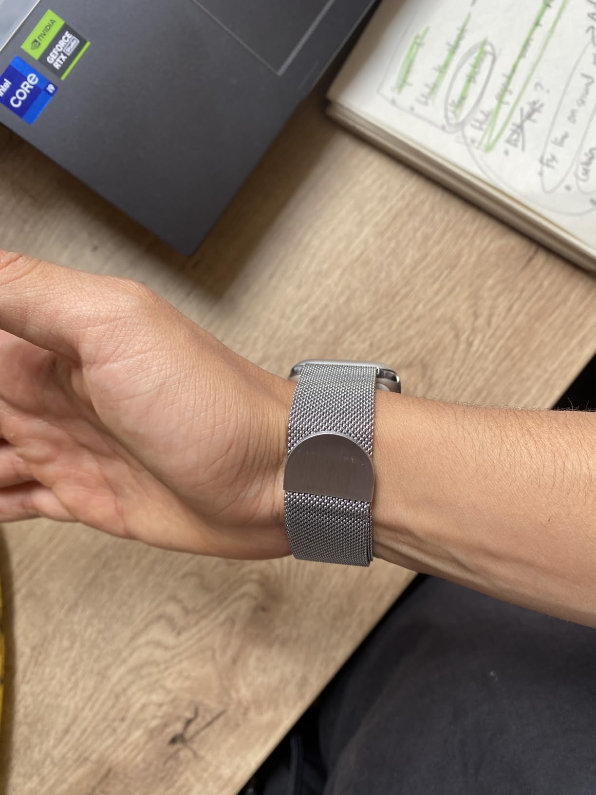 3 Pack Mesh Metal Magnetic Compatible with Apple Watch Bands Women Men | Stainless Steel Loop Strap for iWatch Band 38mm 40mm 41mm 42mm 44mm 45mm 46mm 49mm Series 11/10/9/8/SE/7/6/5/4/Ultra 3 2 1 customer photo 1