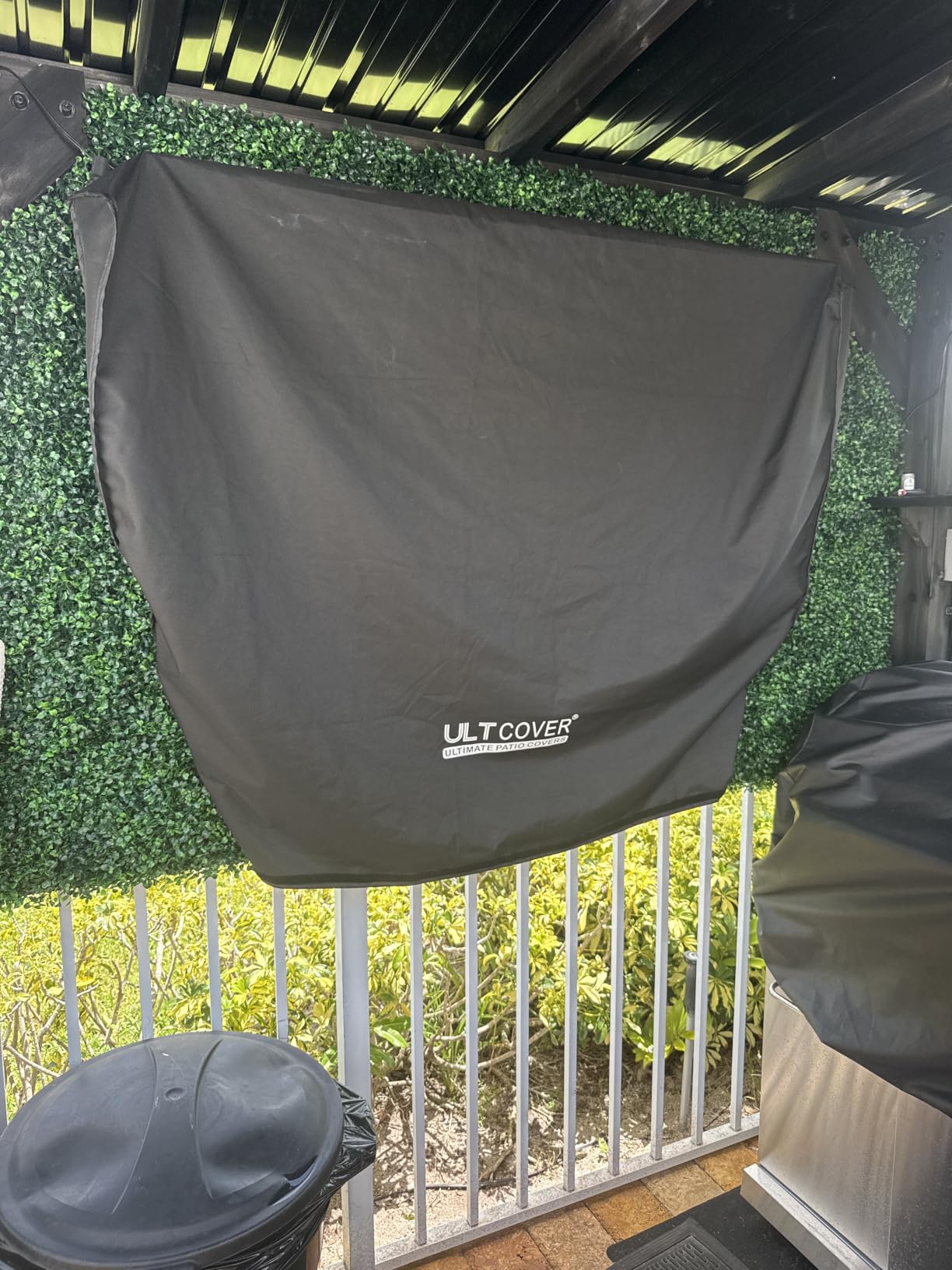 ULTCOVER Waterproof Outdoor TV Cover for 28-32 inch Outside Flat Screen Televisions with Mounts and Stands, Black customer photo 1
