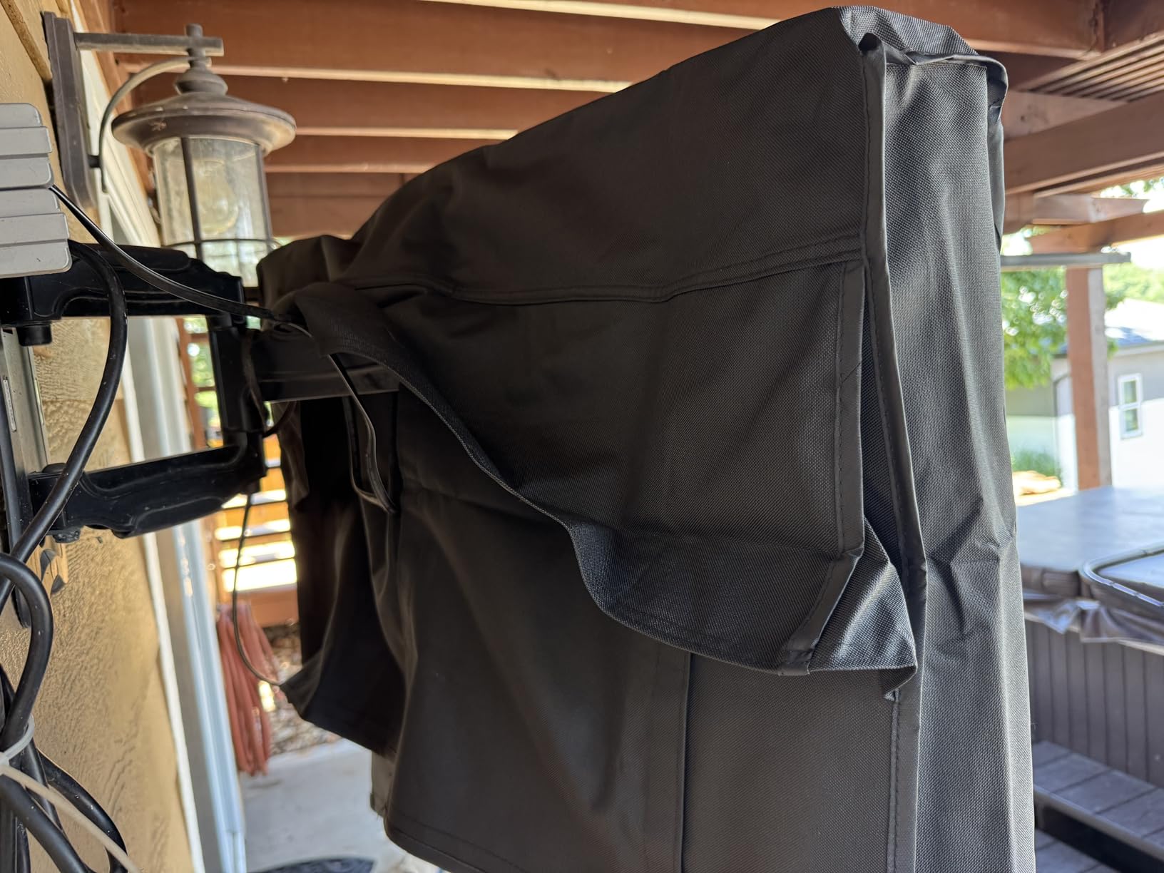 ULTCOVER Waterproof Outdoor TV Cover for 28-32 inch Outside Flat Screen Televisions with Mounts and Stands, Black customer photo 2