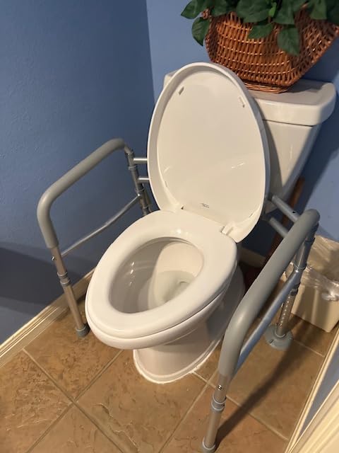 Medical king Toilet Safety Rail - Adjustable Detachable Toilet Safety Frame with Handles Heavy-Duty Toilet Safety Rails Stand Alone - Toilet Safety Rails for Elderly, Handicapped - Fits Most Toilets customer photo 2