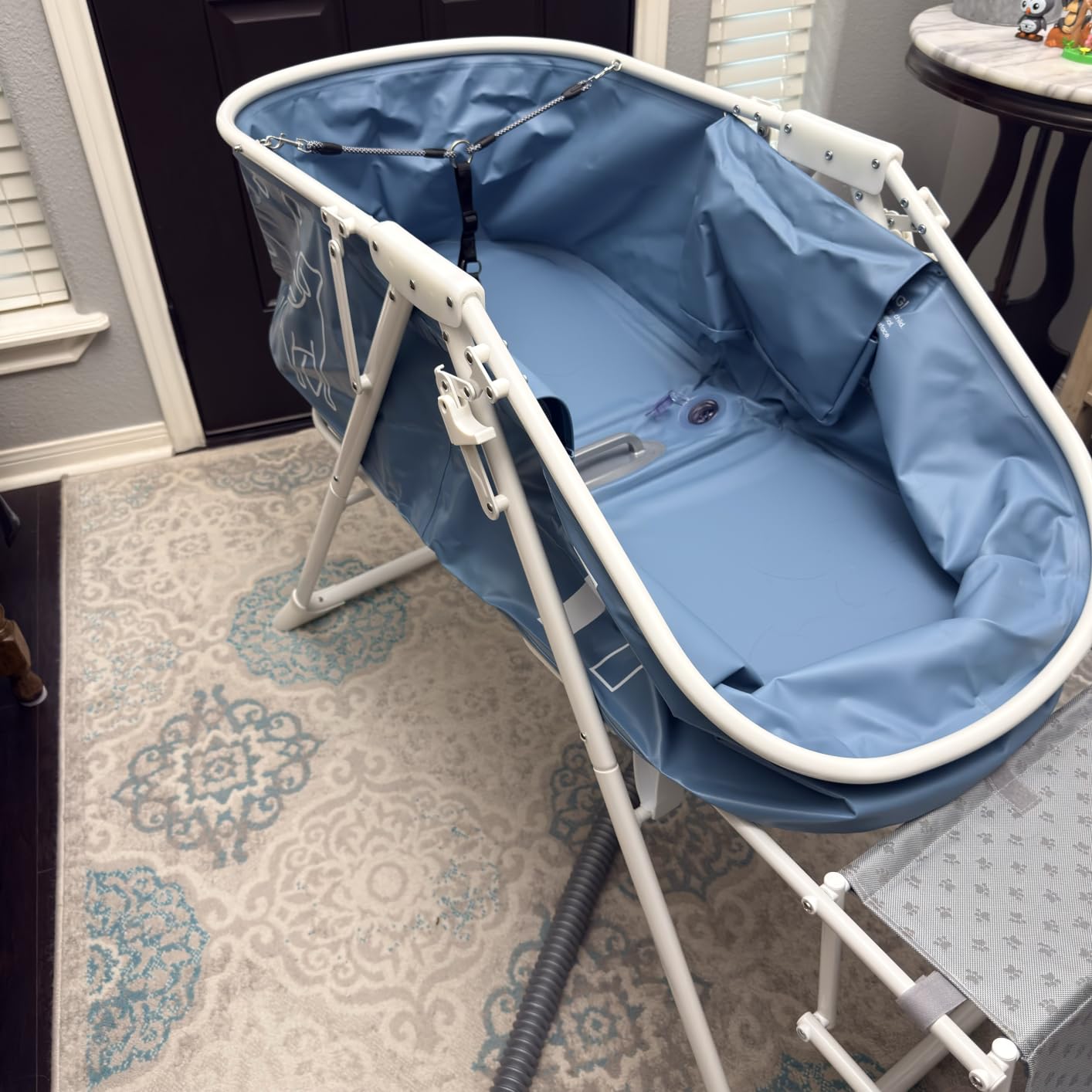 Furesh Foldable Dog Washing Station for Large Dogs with Stairs | Reinforced aluminum frame with foldable stairs for safe, elevated bathing and compact storage. customer photo 1