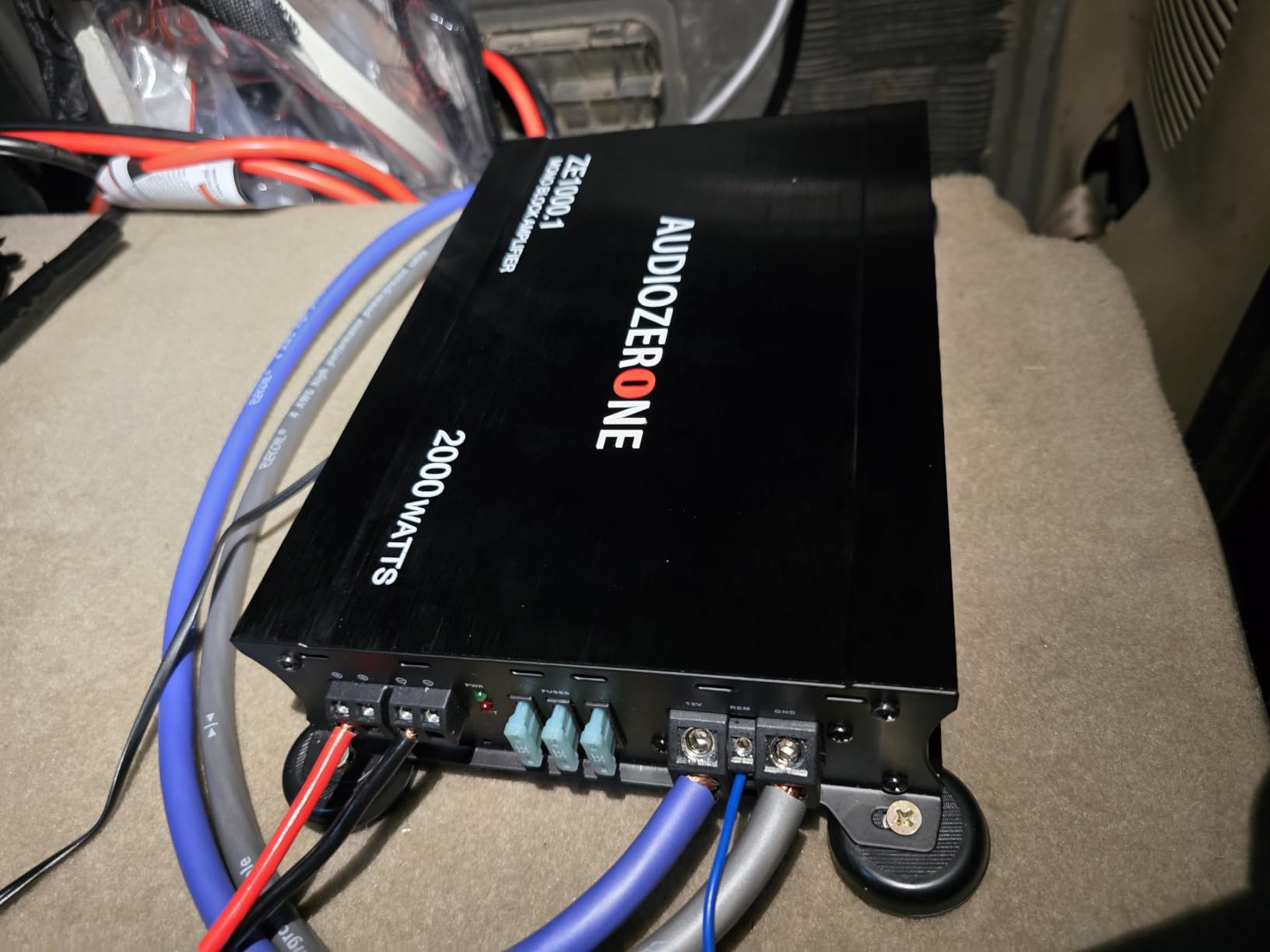 AUDIOZERONE Car Audio Amplifier ZE1000.1 2000W Monoblock Class D MOSFET Subwoofer Audio, 1-4 Ohm Stable, Low Pass Crossover, Mosfet Power Supply, Stereo customer photo 2
